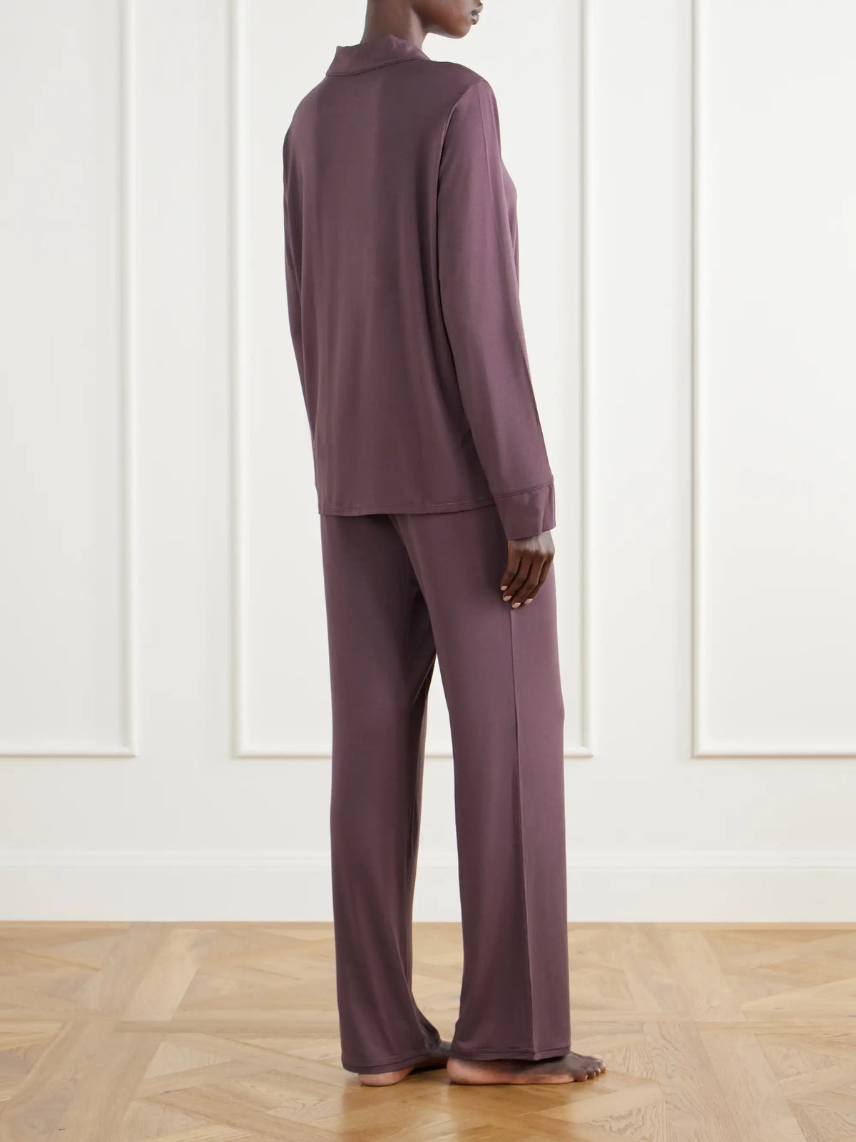 SKIMS Stretch-jersey Pajama Set - Raisin