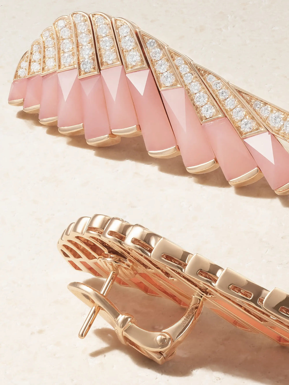Wings Rising 18-karat Rose Gold, Opal And Diamond Earrings