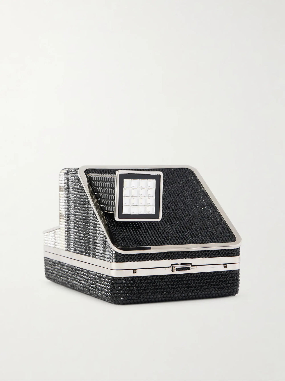 Image Crystal-embellished Silver-tone Clutch