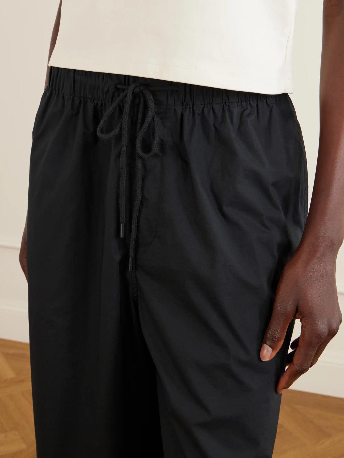 Cotton-blend Straight-leg Pants