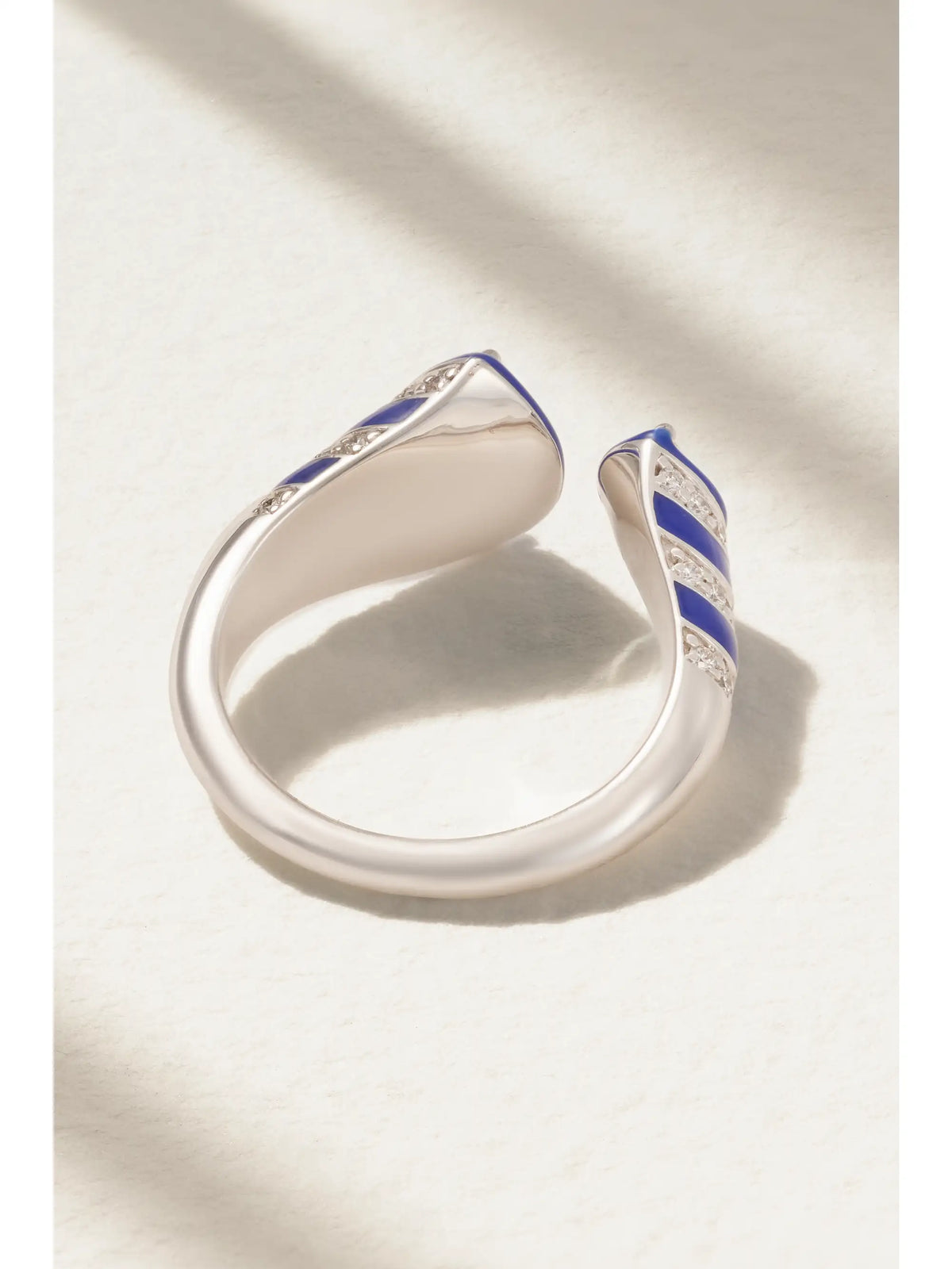 18-karat White Gold, Enamel And Diamond Ring