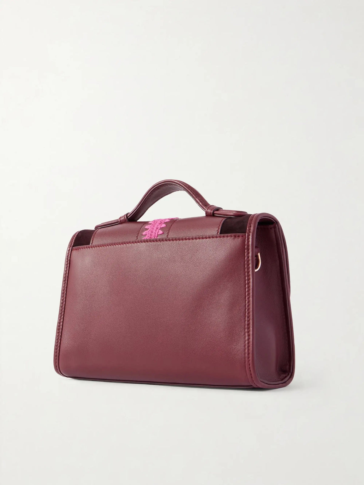 Leonora Small Crochet And Suede-trimmed Leather Shoulder Bag