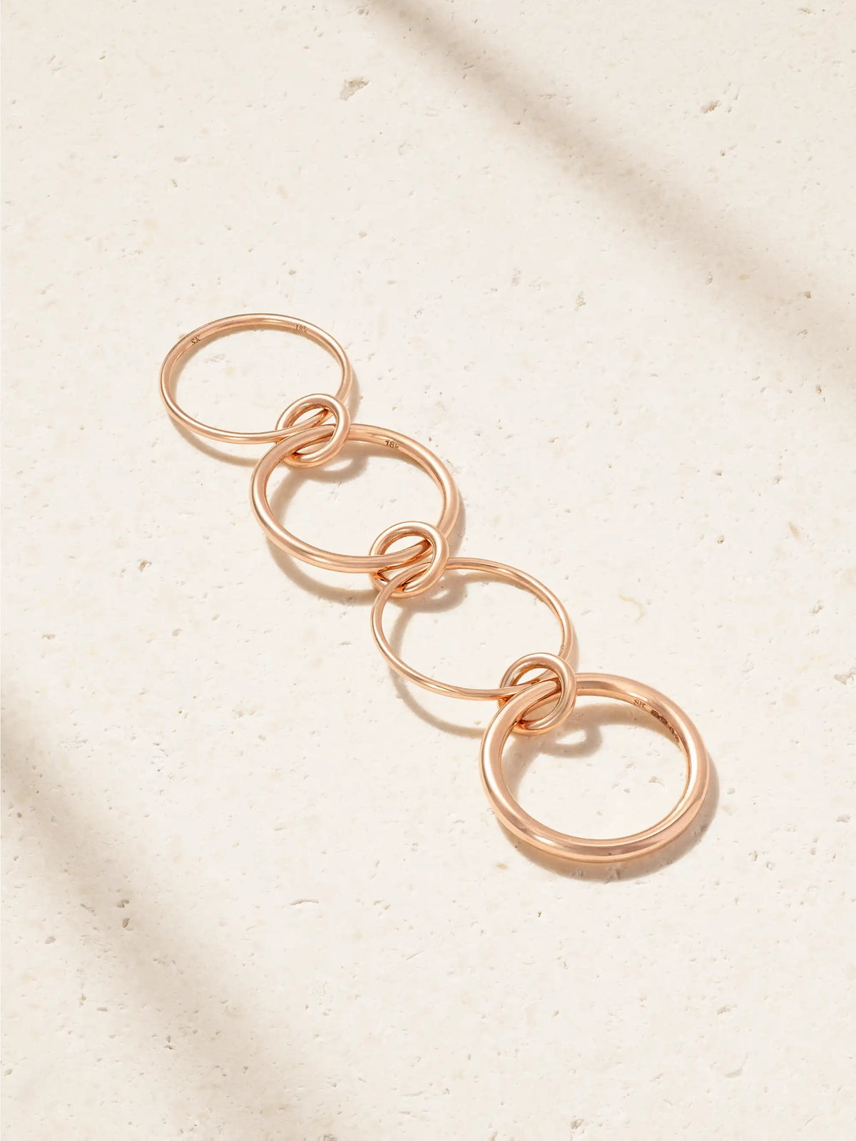 Pisces Set Of Four 18-karat Rose Gold Rings