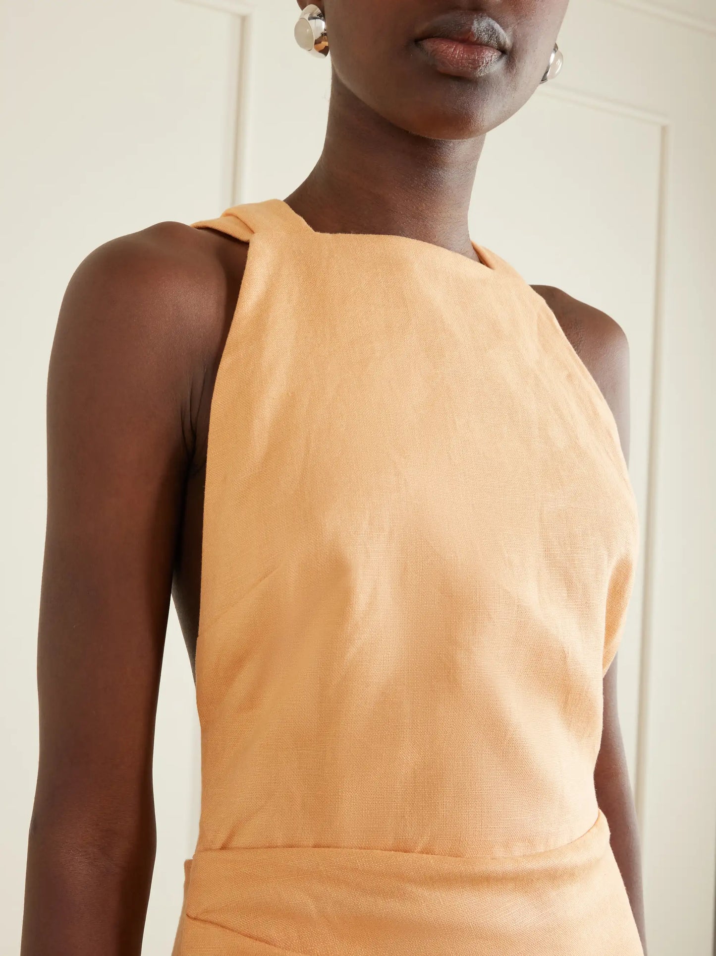 Thora Open-back Linen Mini Dress
