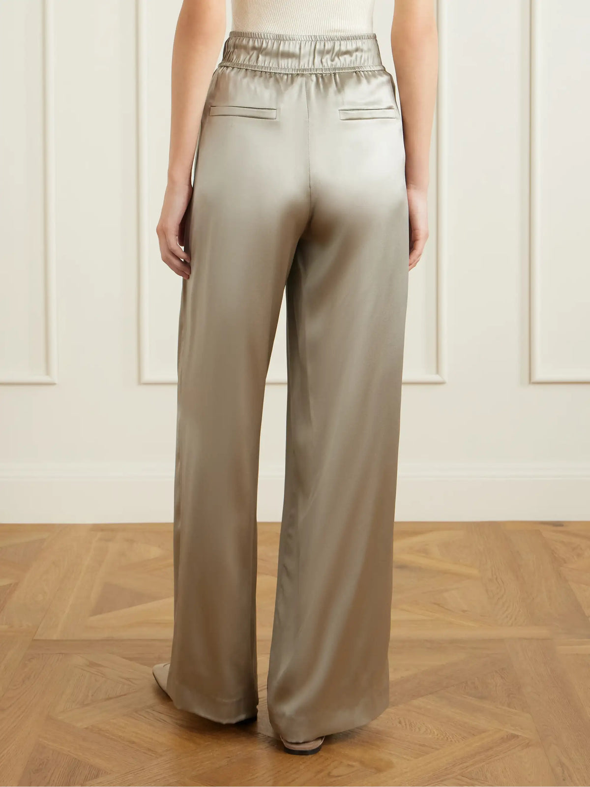 Silk-blend Satin Wide-leg Pants