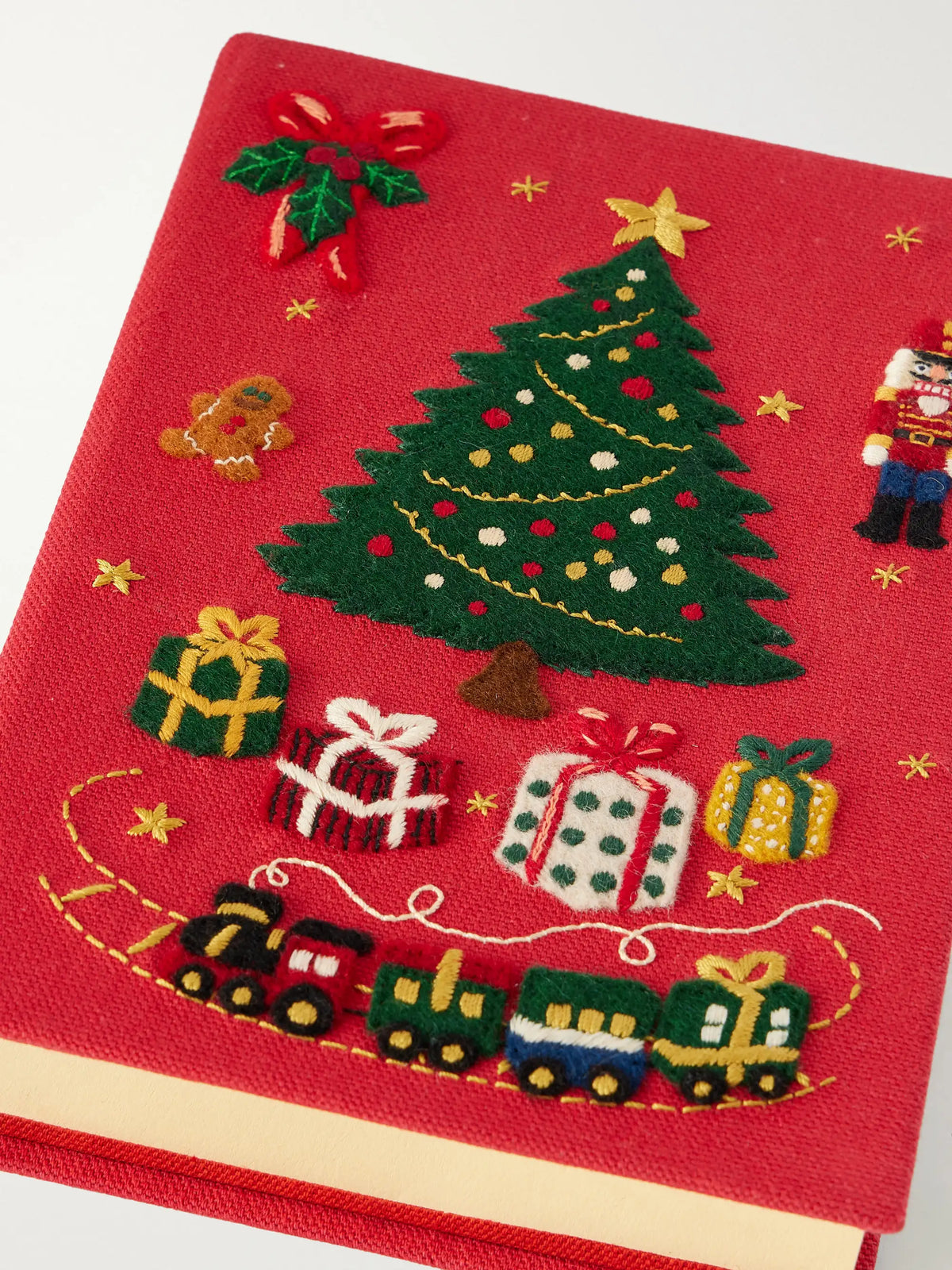 Olympia Le-Tan Christmas Holidays Embroidered Canvas Clutch