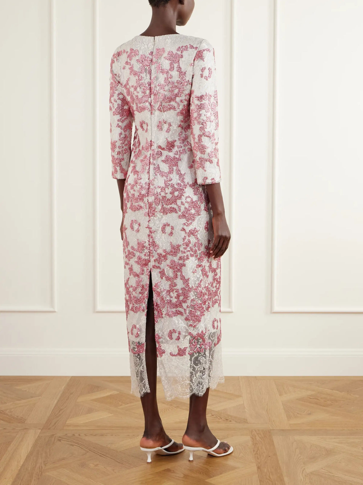 Costarellos Santina Sequin-embellished Lace Gown
