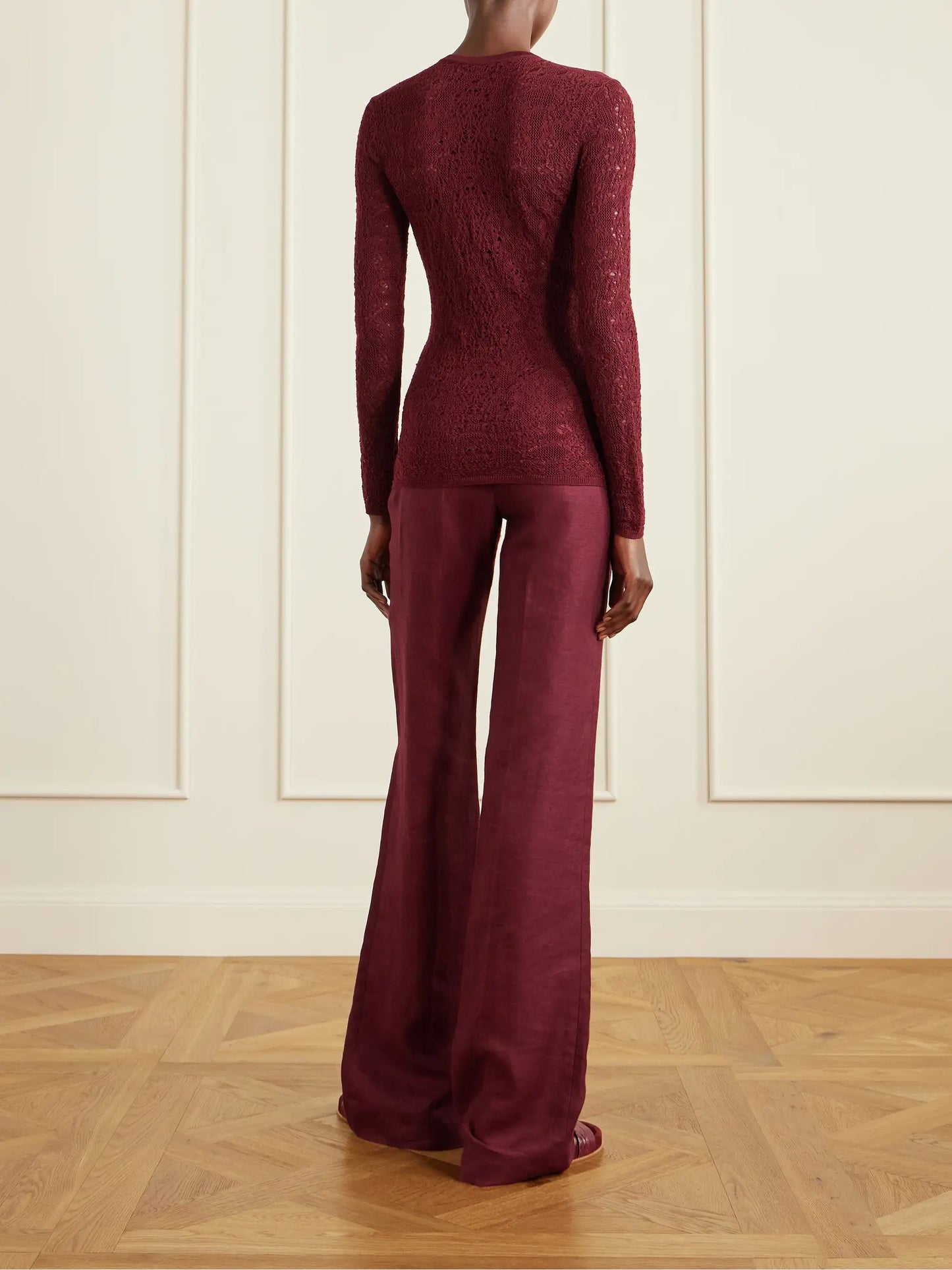 Gaviran Pointelle-knit Wool Henley Top