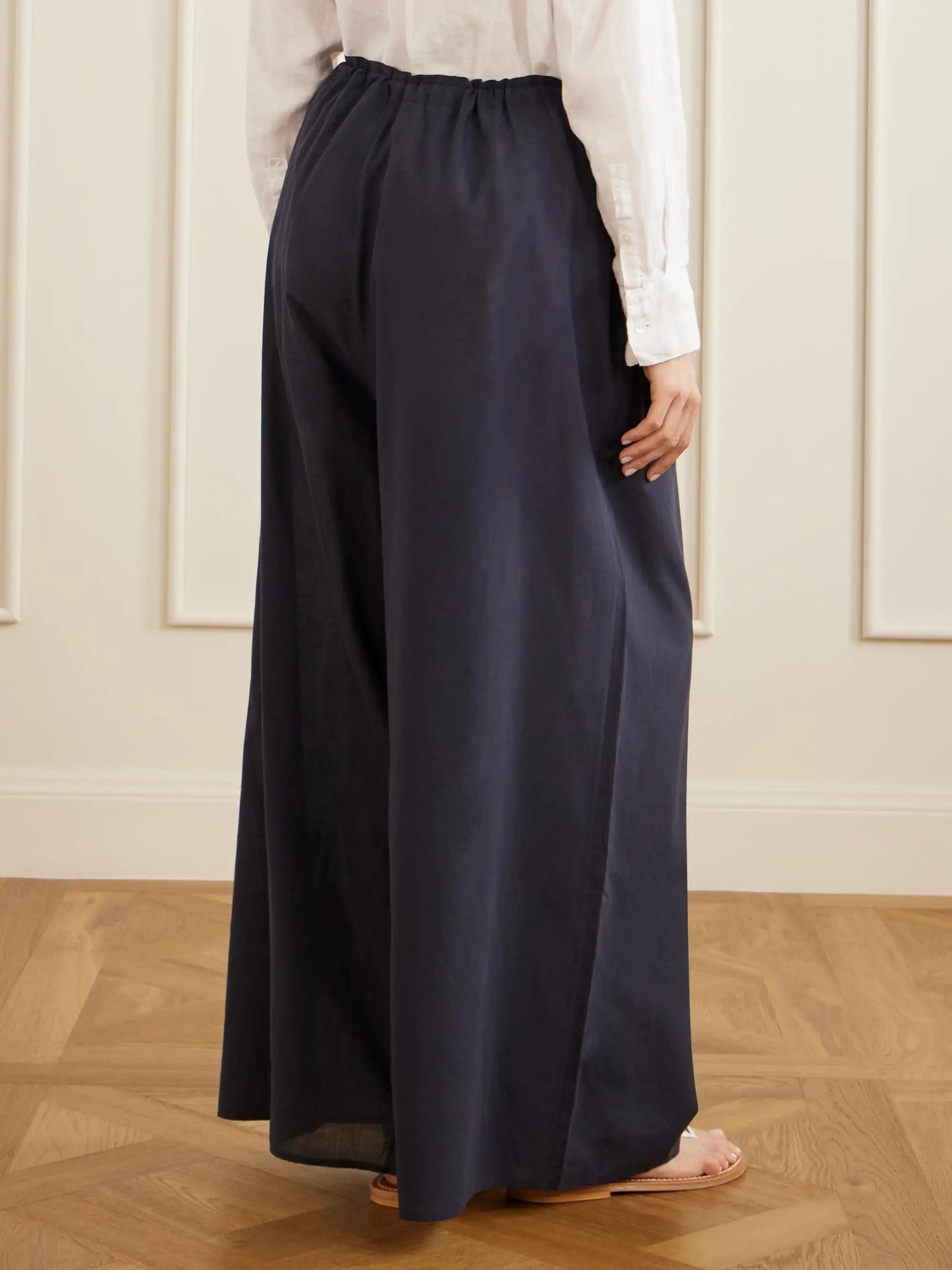 The Pantaloons Cotton-poplin Wide-leg Pants