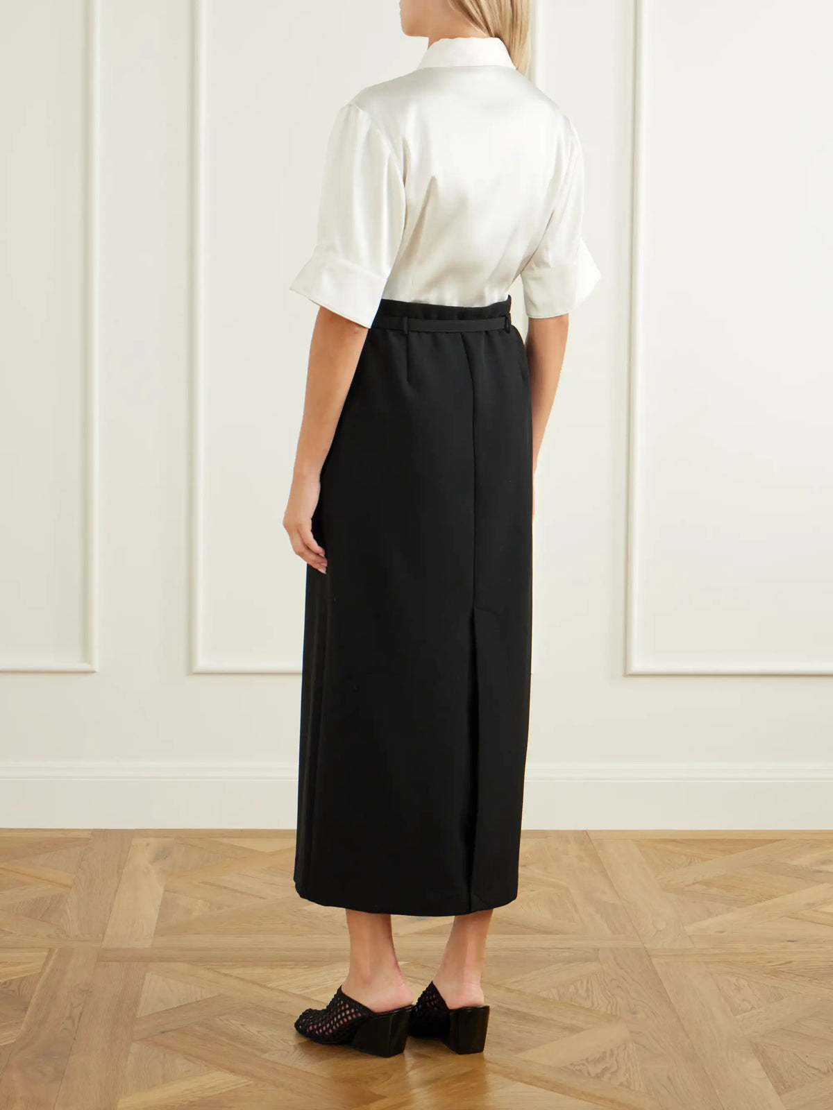 SIMKHAI Alvera Belted Twill Midi Dress