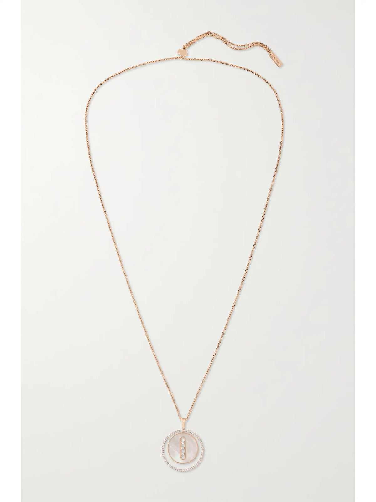 Lucky Move 18-karat Rose Gold, Mother-of-pearl And Diamond Necklace