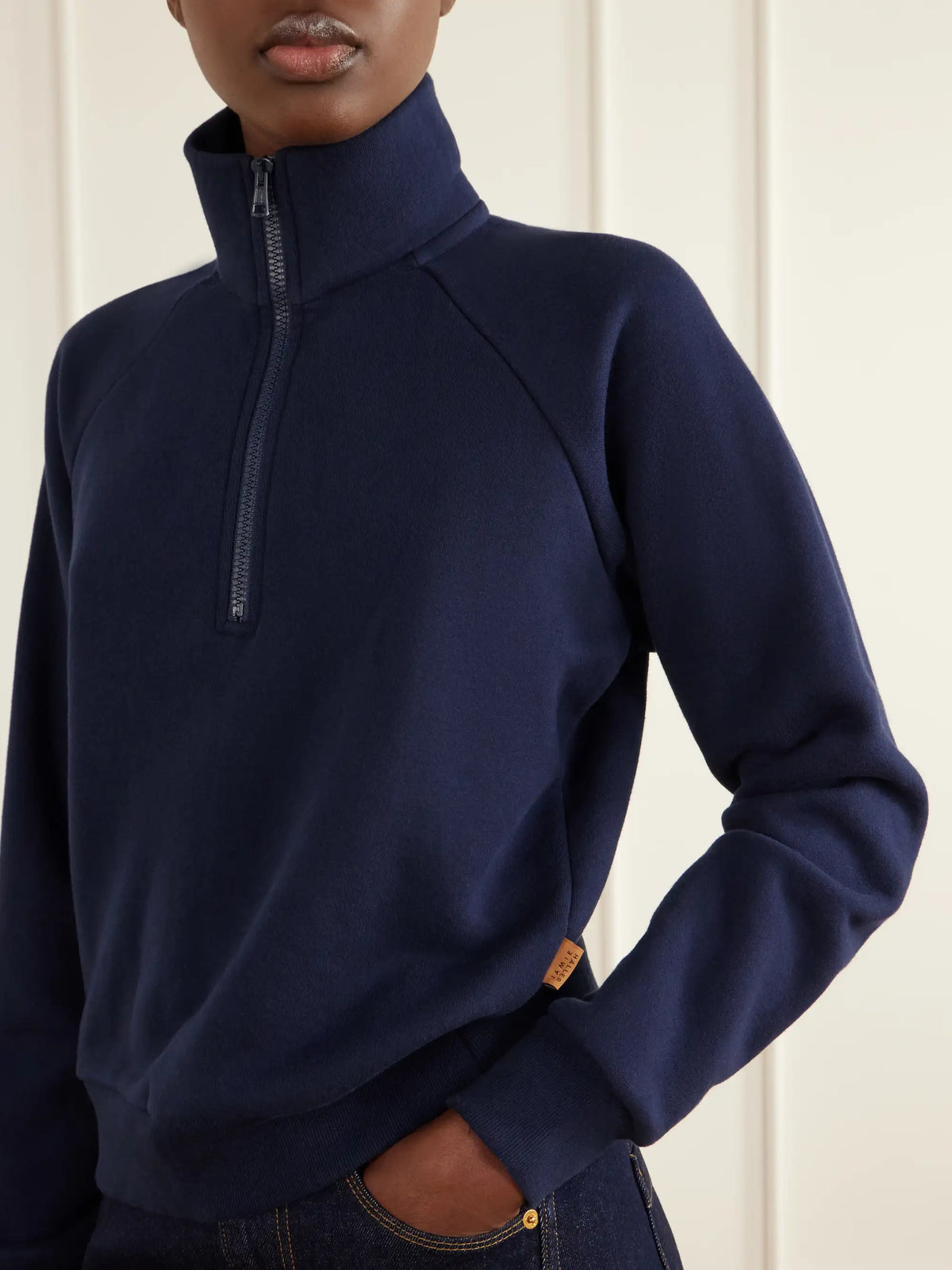 Jamie Haller The Quarter Zip Cotton Sweatshirt