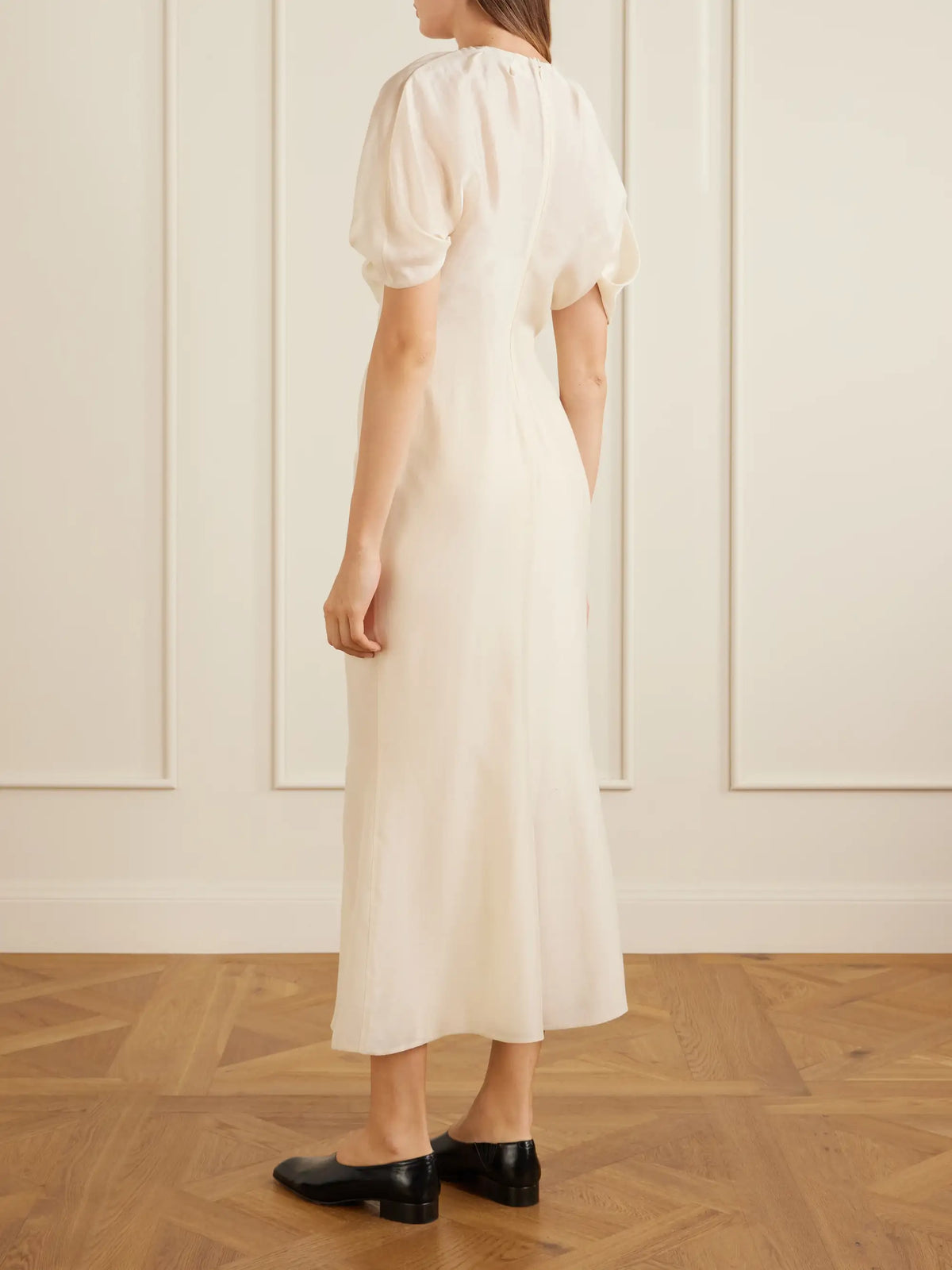 KHAITE Ria Silk-blend Midi Dress