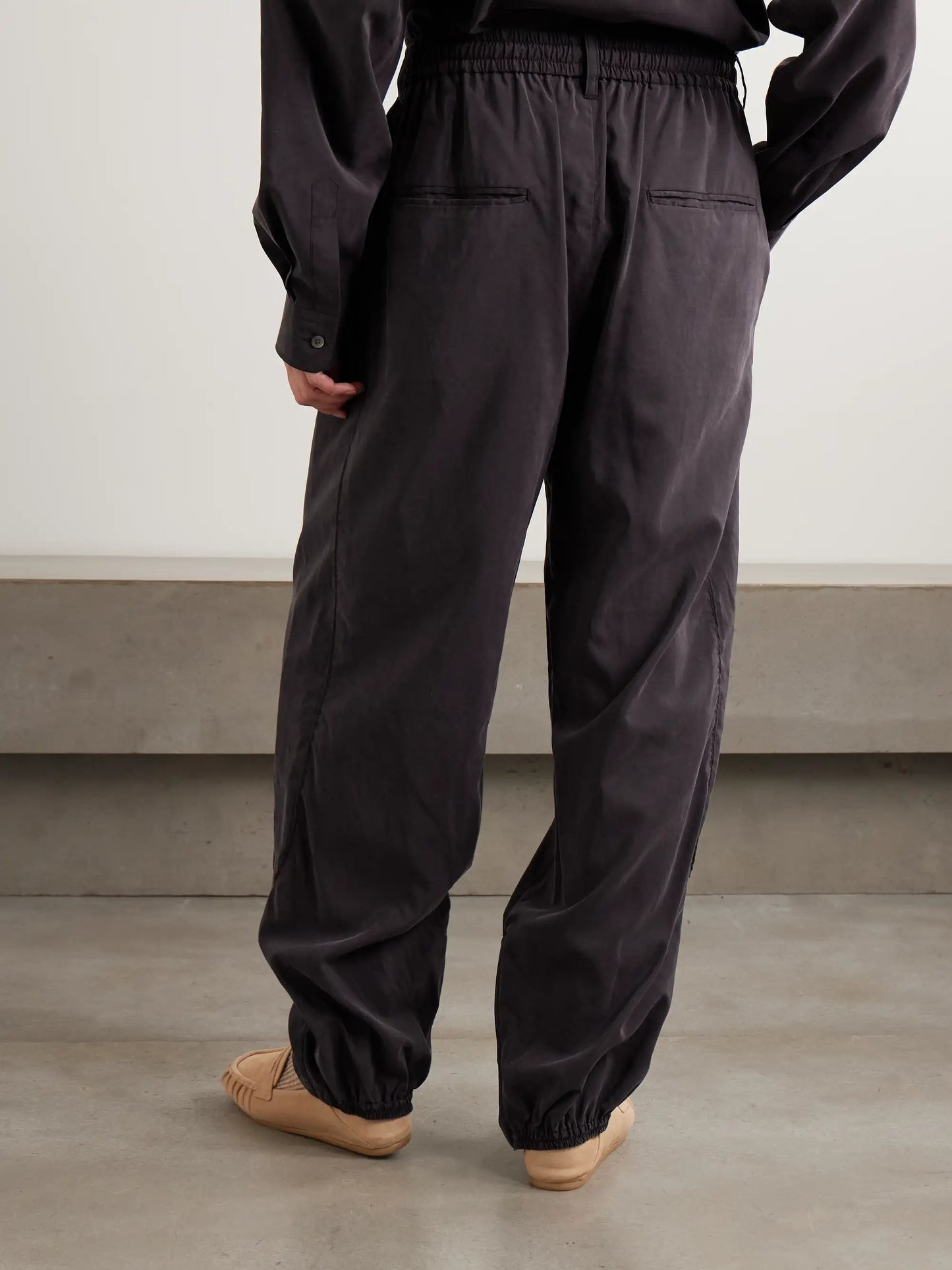 Pleated Silk-blend Track Pants