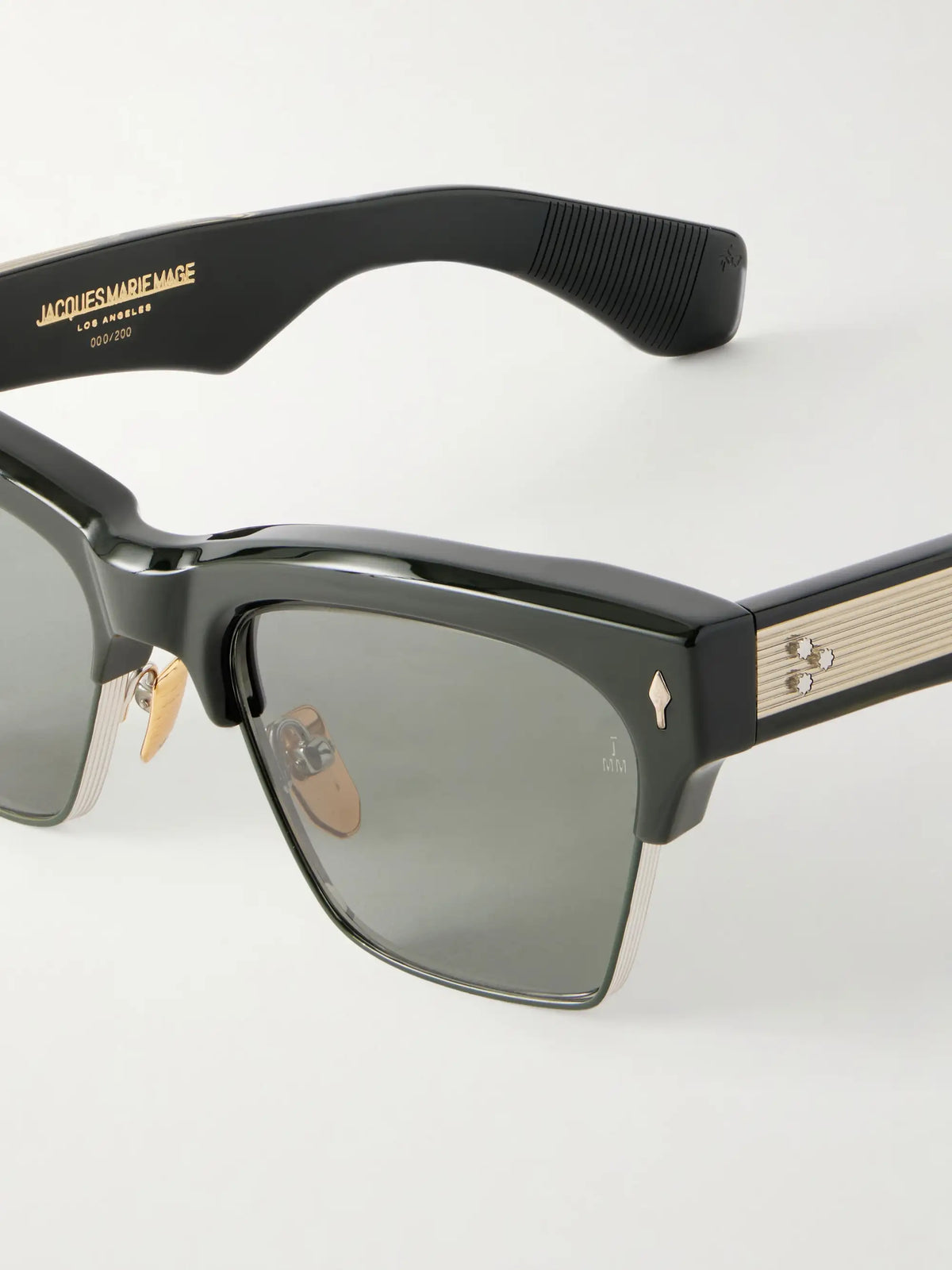 Jacques Marie Mage Bugsy Semi-rimless D-frame Acetate Sunglasses