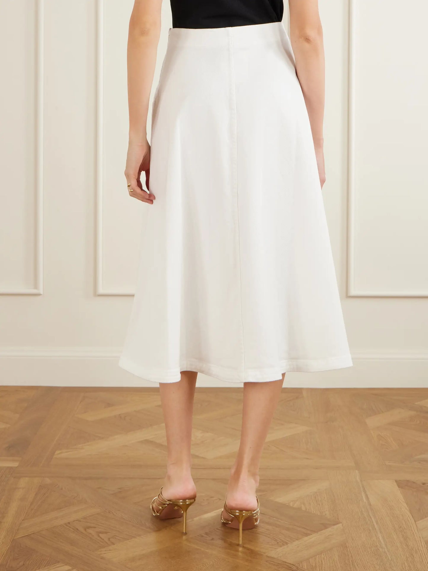 Varda Paneled Cotton-blend Midi Skirt