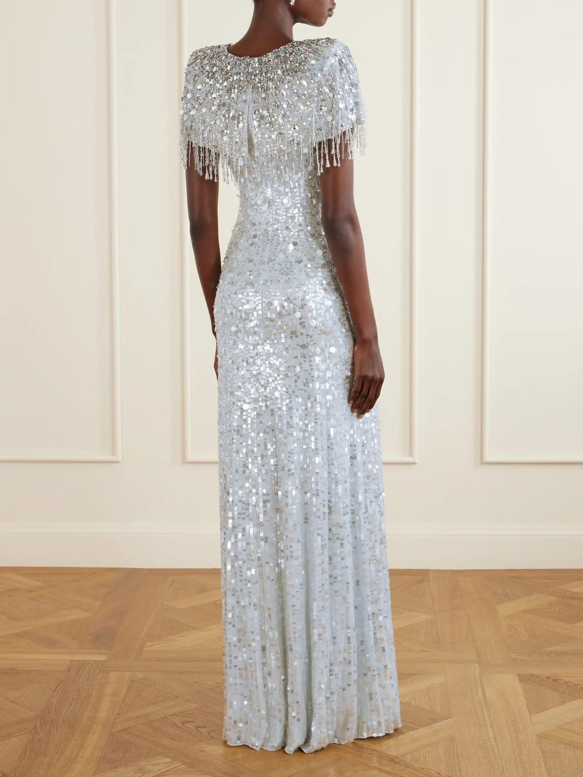 Eugene Crystal-embellished Sequined Chiffon Gown