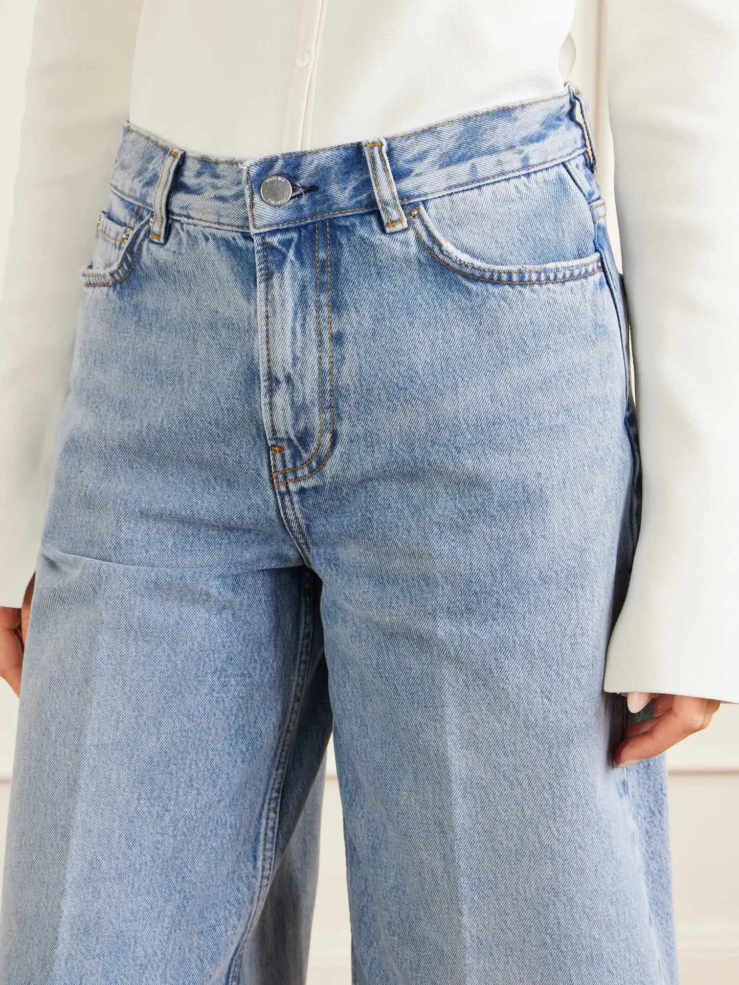 Organic Denim Straight-leg Shorts