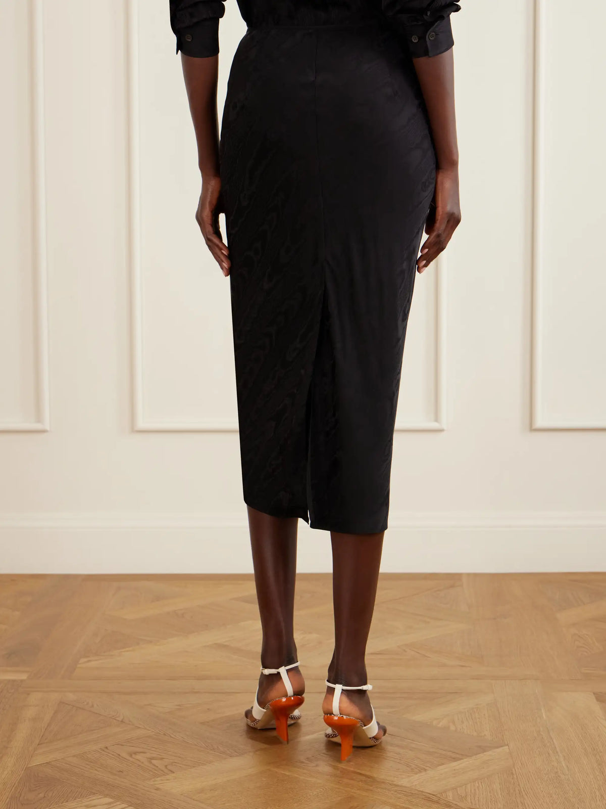 Moire Midi Skirt
