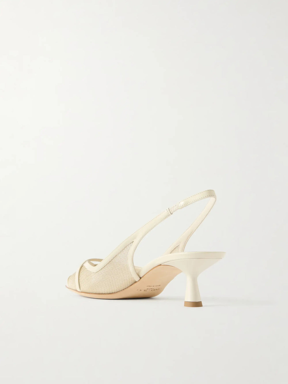 Amita 45 Embellished Patent-leather Trimmed Metallic Mesh Slingback Pumps