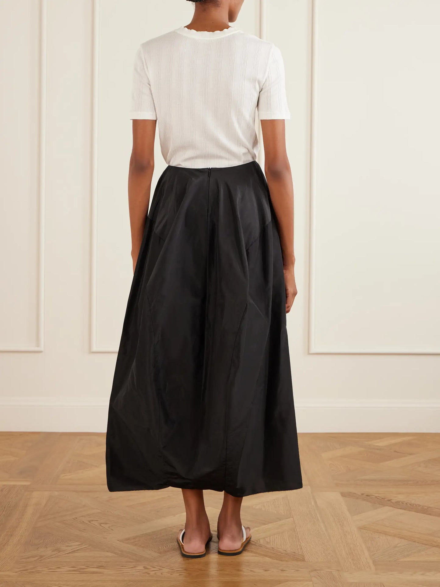 Galyra Cotton And Silk-blend Taffeta Maxi Skirt