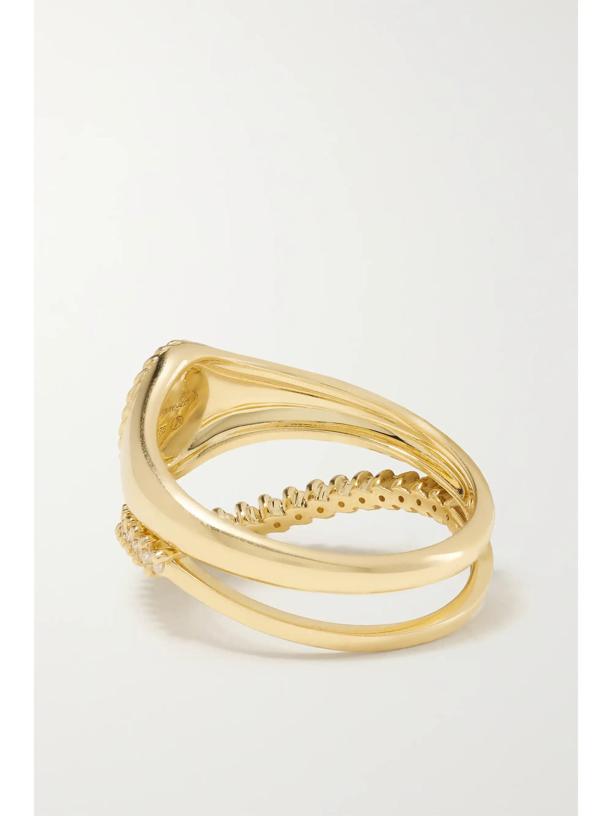 9-karat Gold Diamond Signet Ring Set