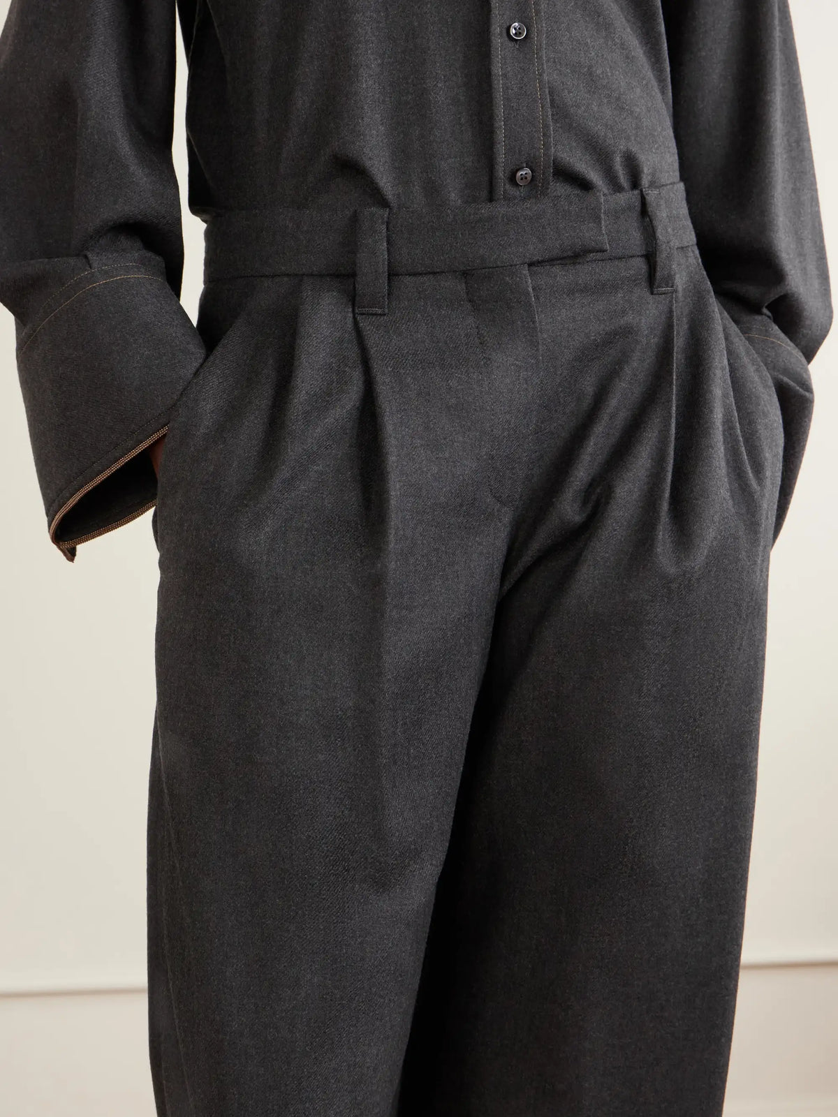 Wool Wide-leg Pants