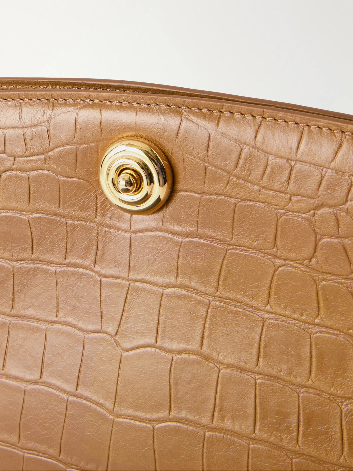 Pushlock Croc-effect Leather Clutch