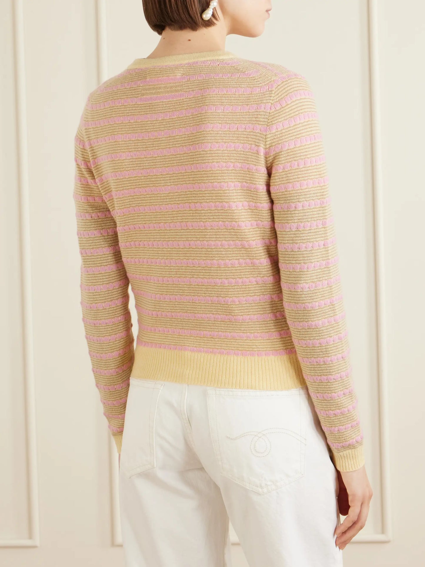 Jane Striped Cashmere Cardigan