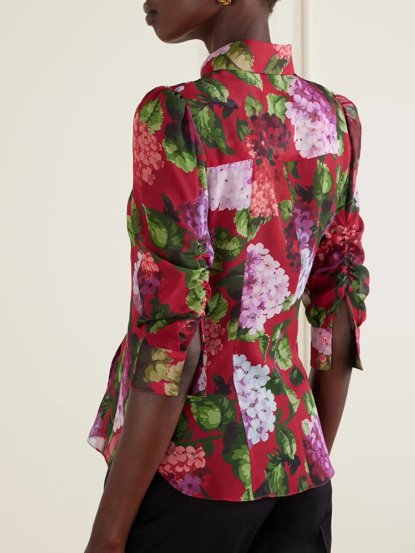Floral-print Silk-chiffon Blouse
