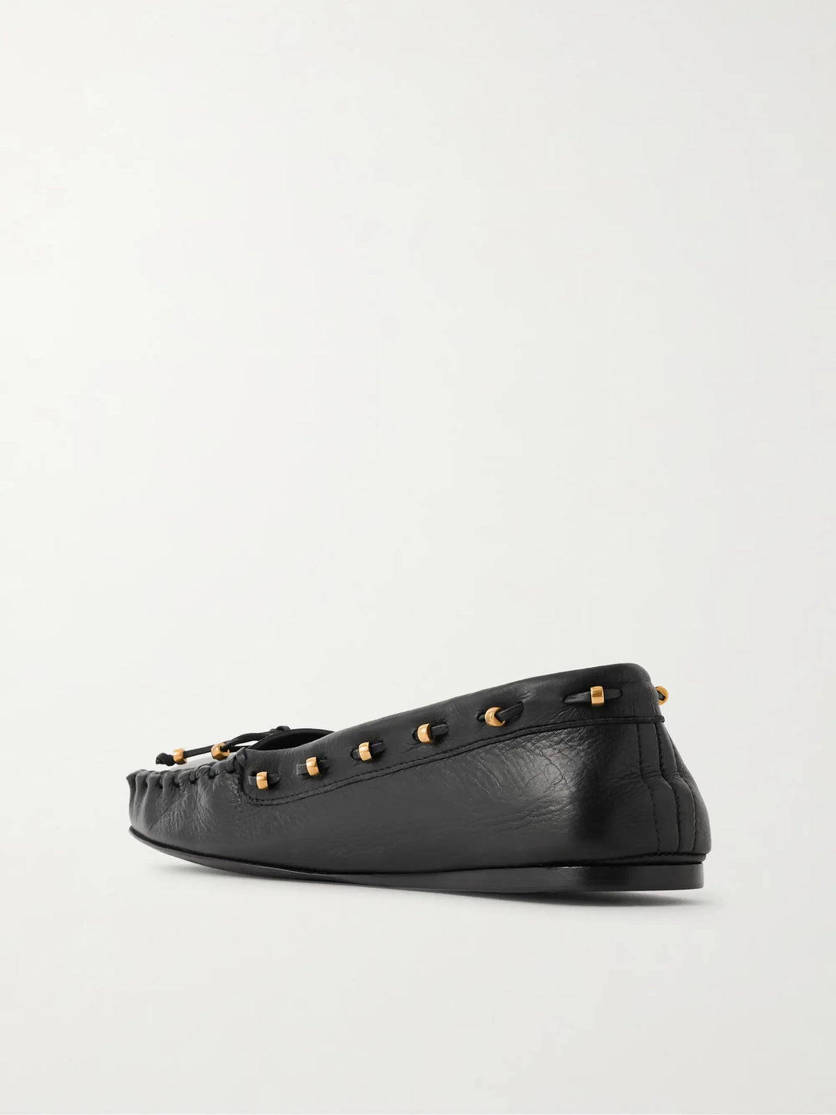 Milly Embellished Whipstitched Textured-leather Loafers
