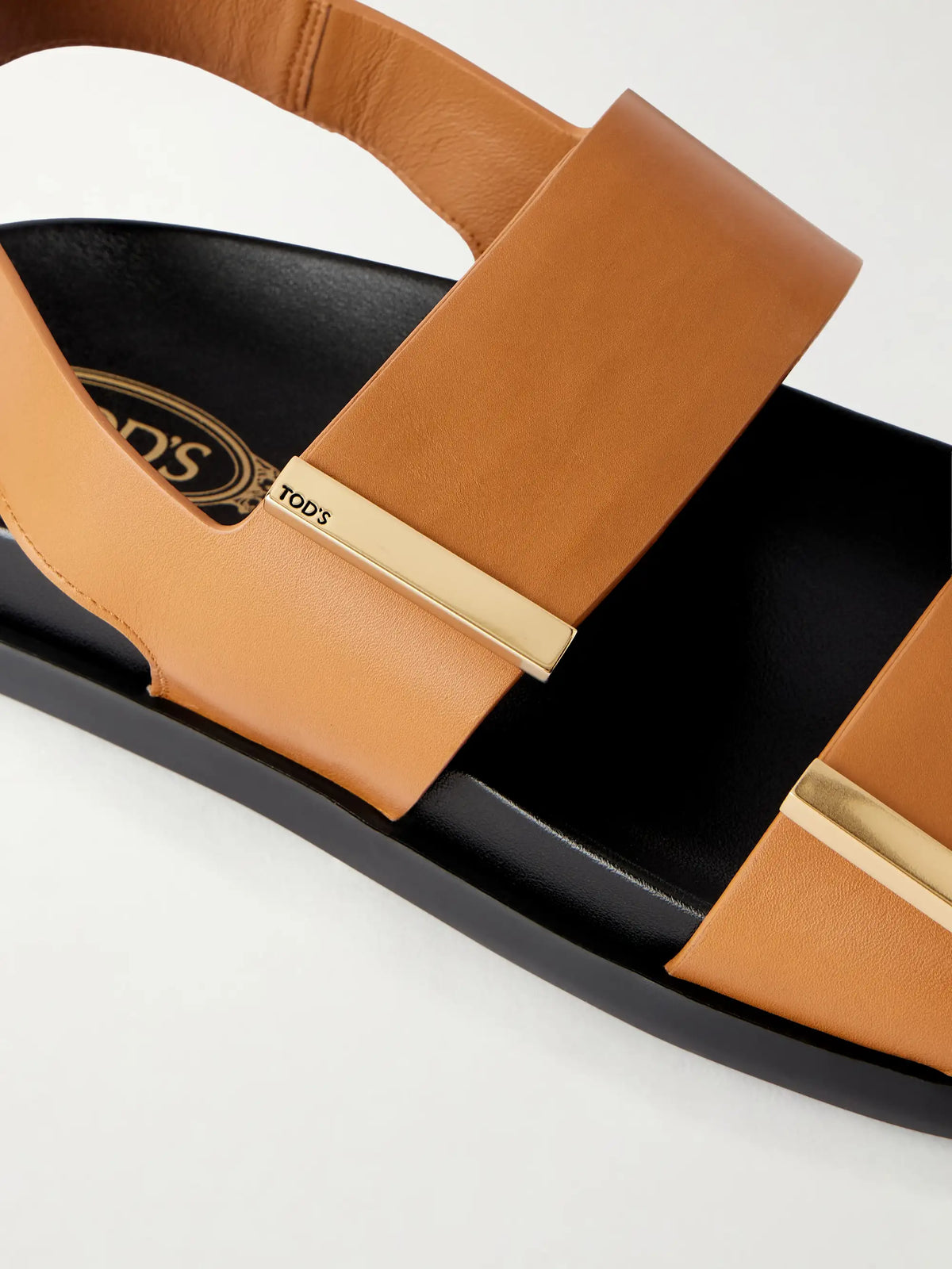 Buckled Leather Slingback Sandals