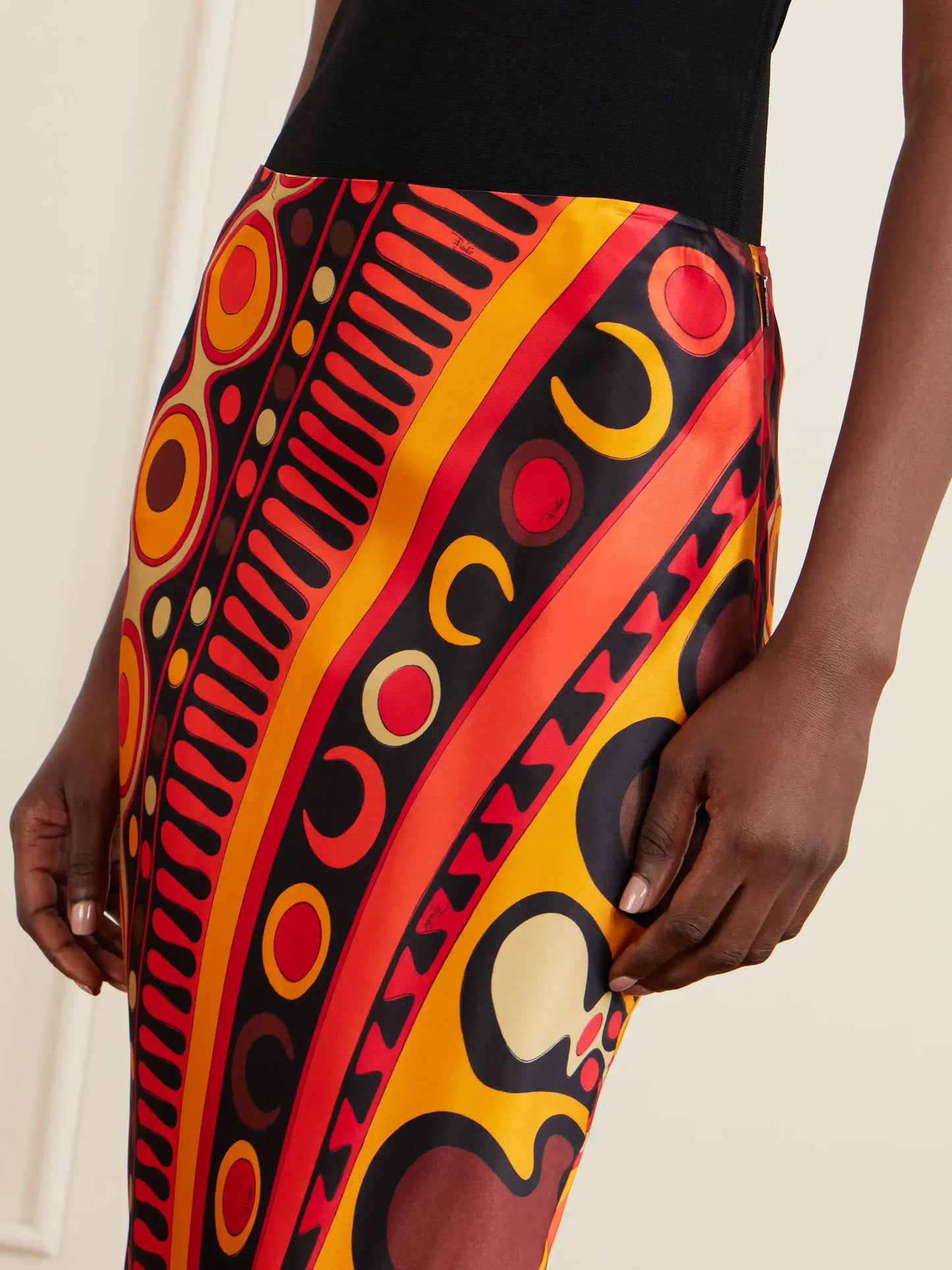 Printed Tulle Maxi Skirt