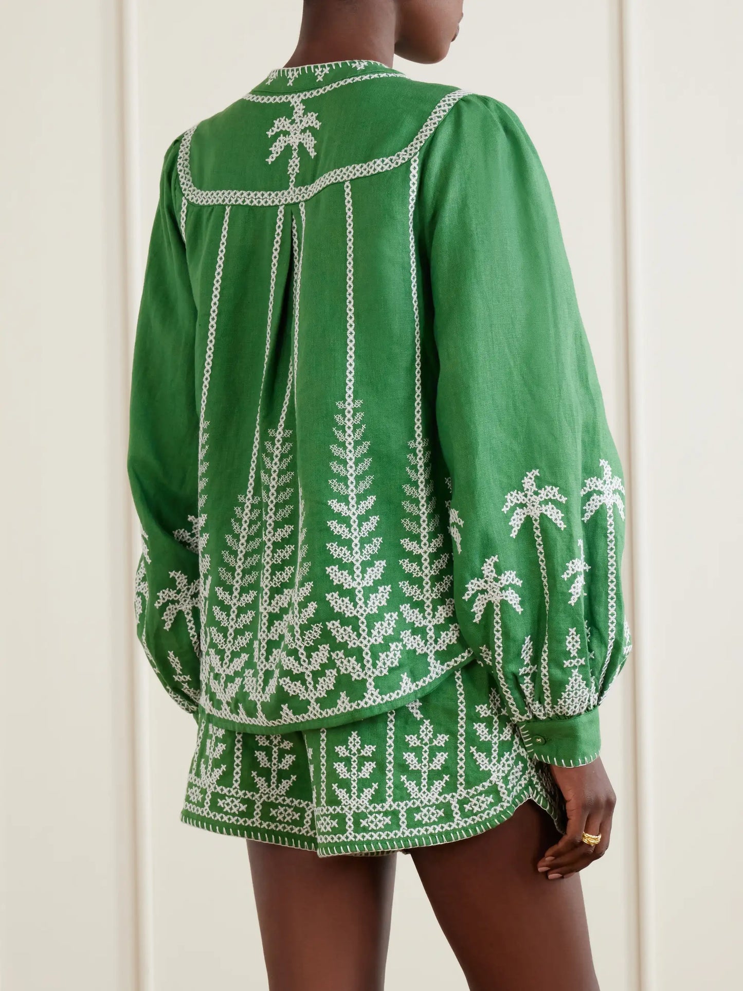 Embroidered Linen Blouse