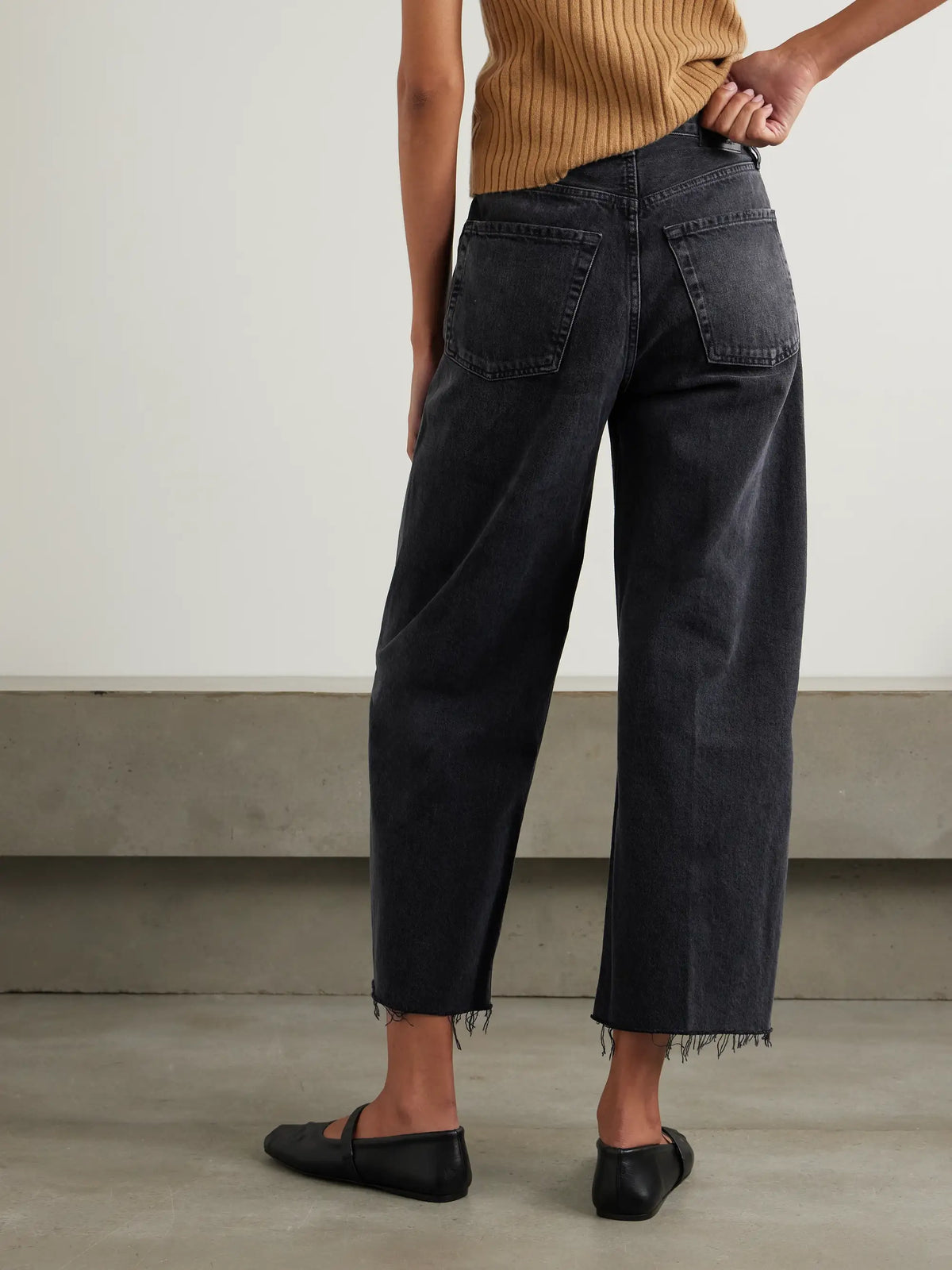Ayla Cropped Frayed High-rise Wide-leg Jeans