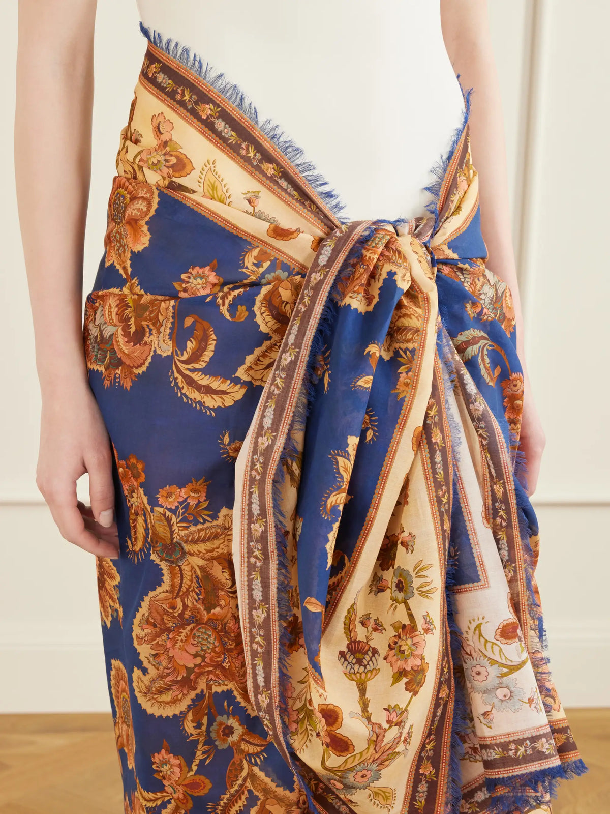 Frayed Printed Cotton Pareo