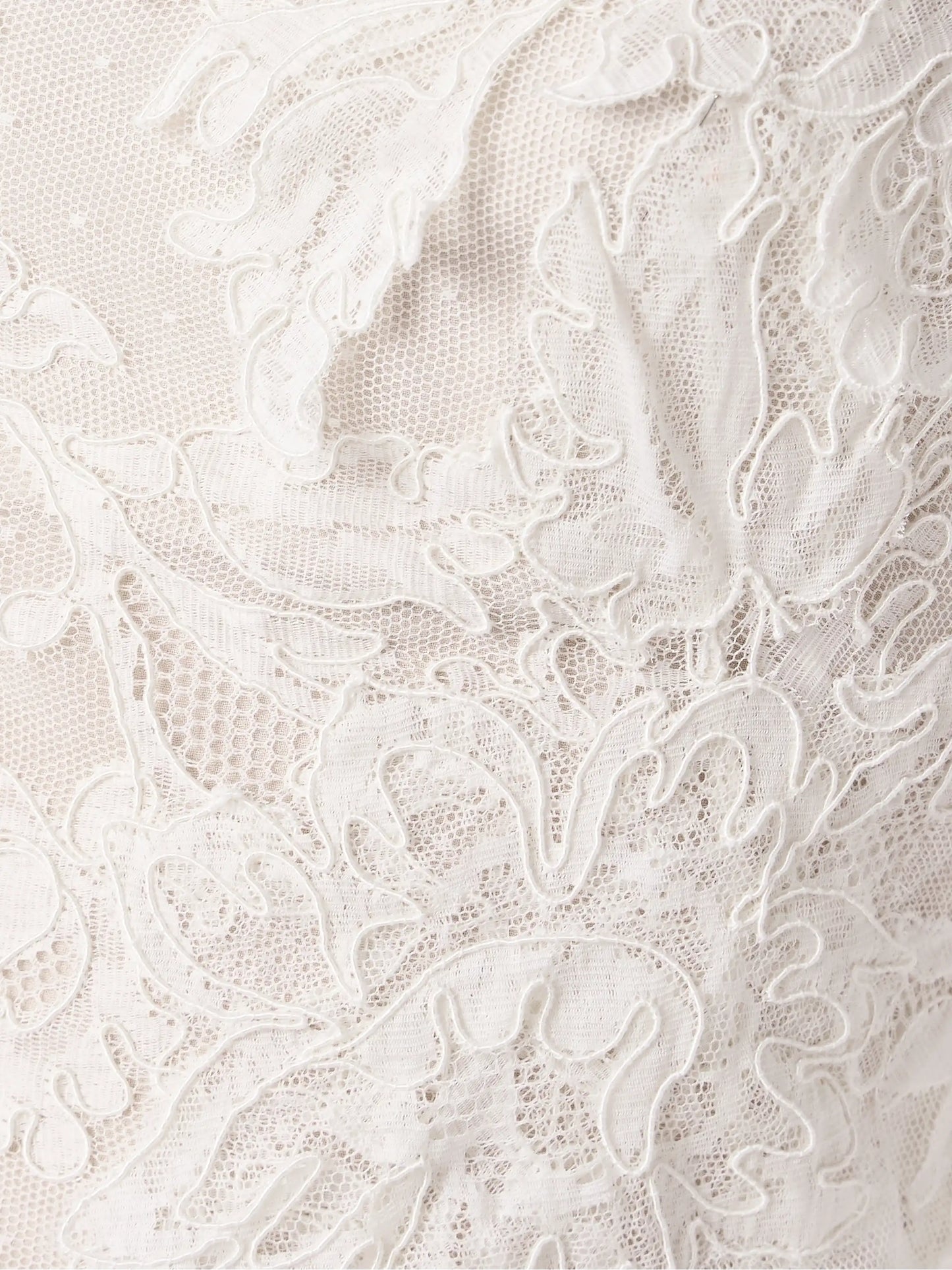 Edie Appliquéd Silk Chiffon-trimmed Cotton-blend Corded Lace Gown