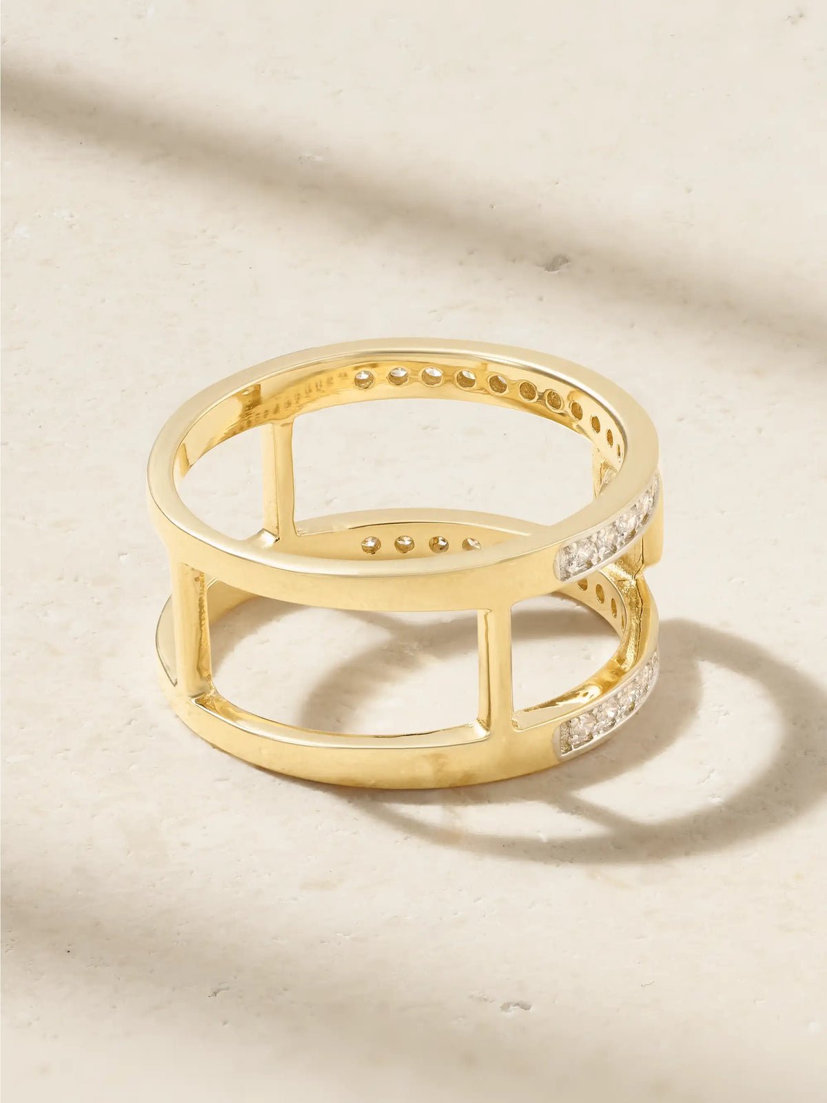 Le Double Barre 14-karat Gold Diamond Ring