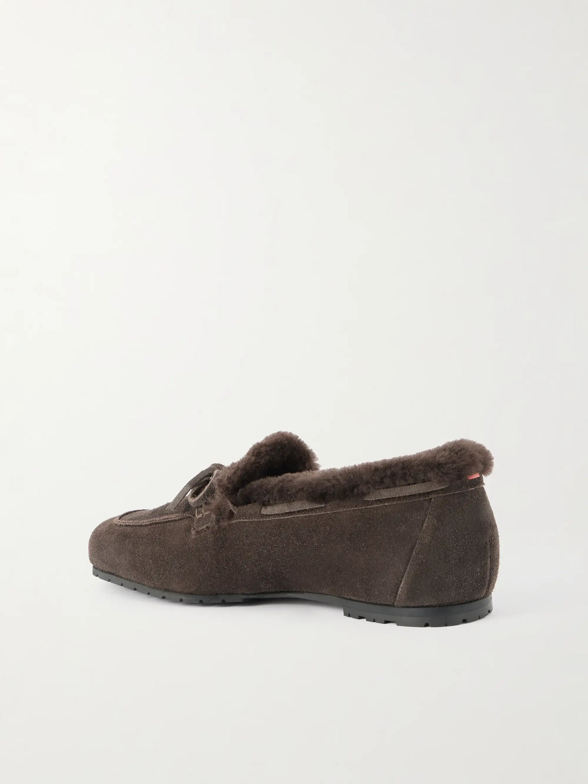 Jasper Bow-detailed Shearling-lined Suede Loafers