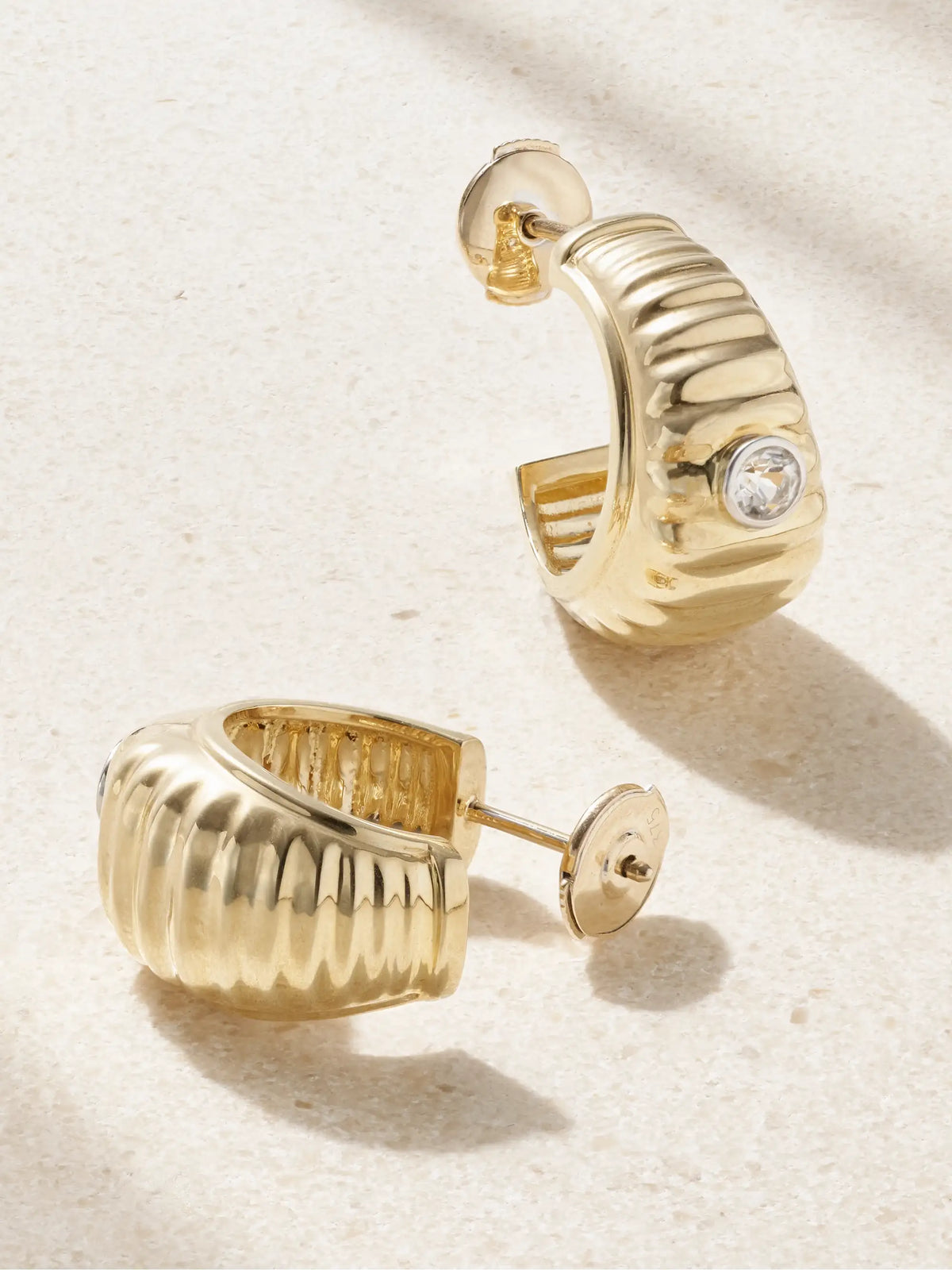 9-karat Gold Topaz Hoop Earrings