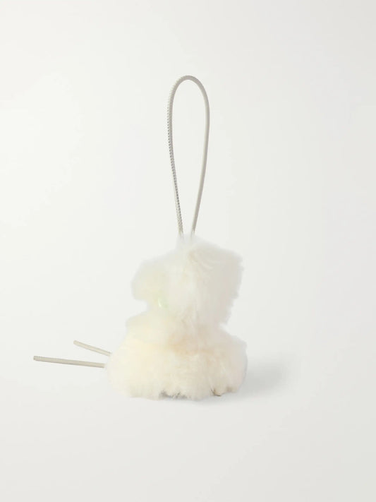 LOEWE Bunny Puzz Shearling And Acetate Bag Charm