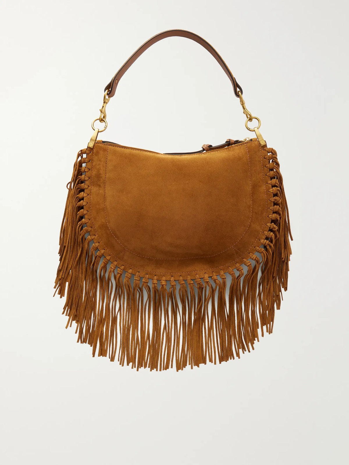 Oskan Soft Fringed Suede Shoulder Bag