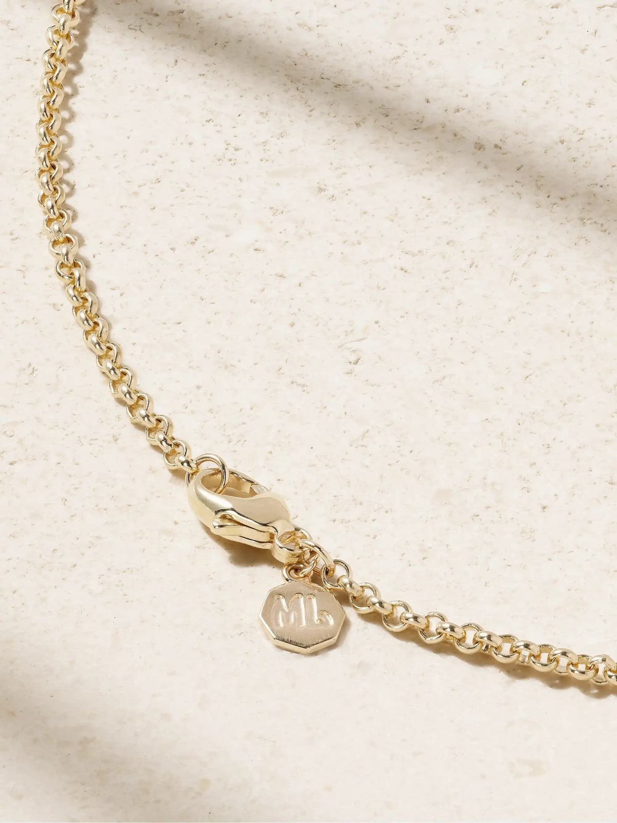 Initial Charm 14-karat Gold Diamond Necklace