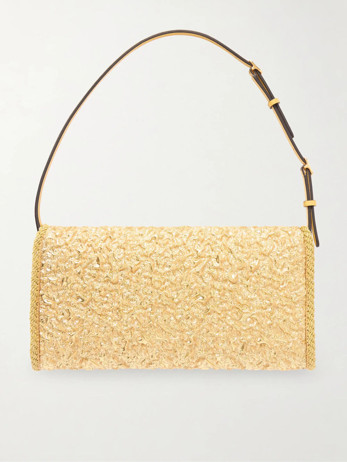 Devain Leather-trimmed Cloqué Shoulder Bag