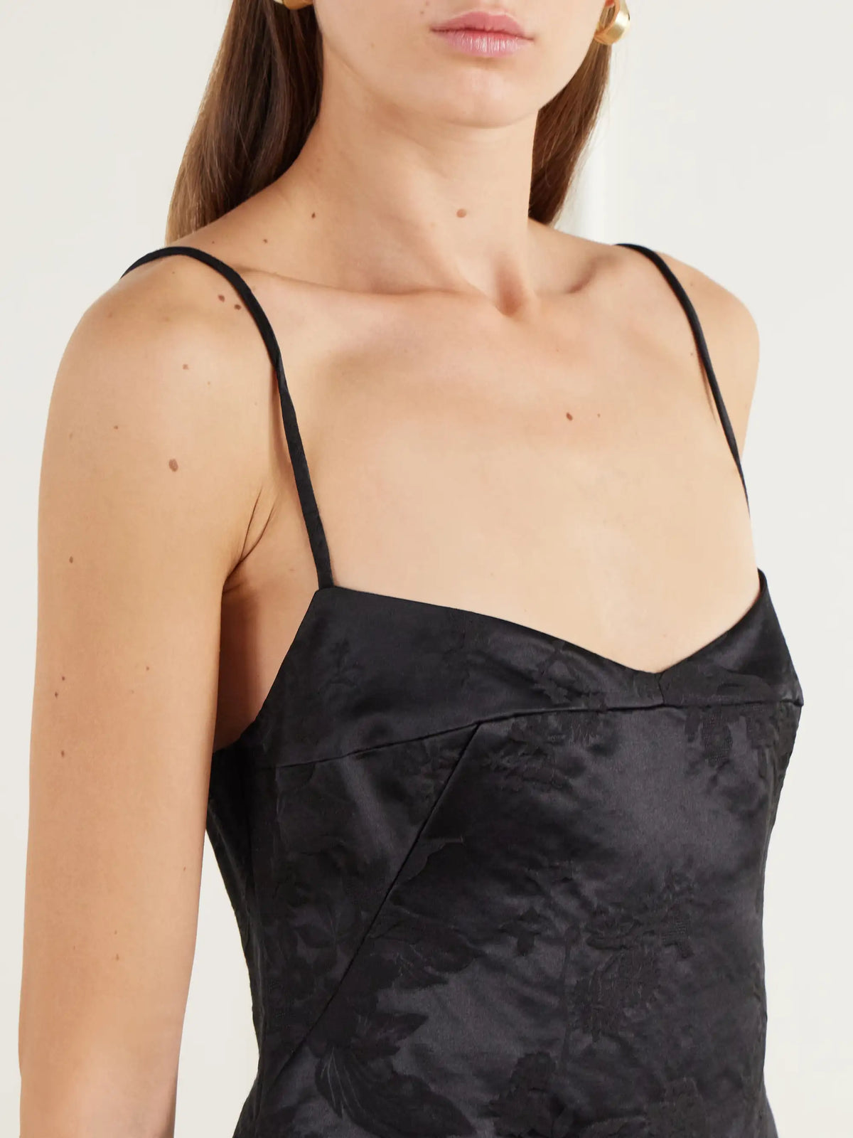 ST. AGNI Wool And Silk-blend Floral-jacquard Cloqué Cami