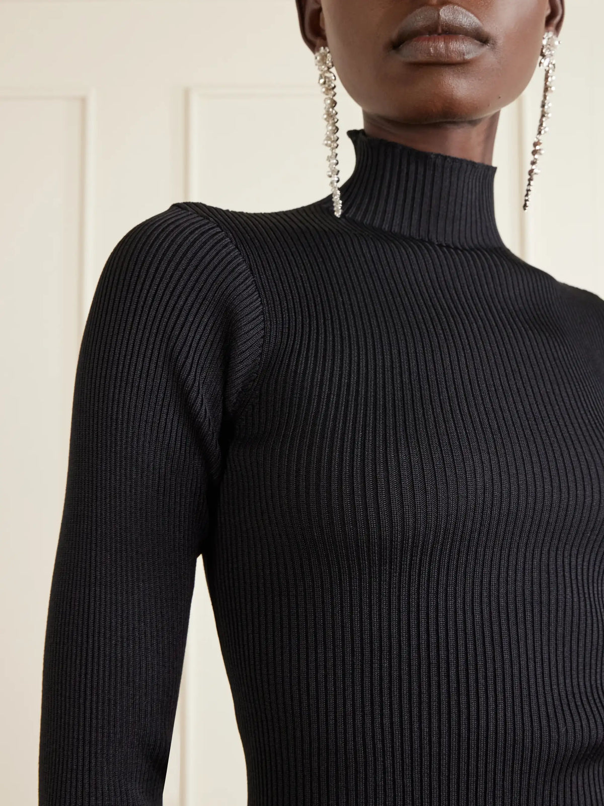 RIER Ribbed Silk Turtleneck Sweater