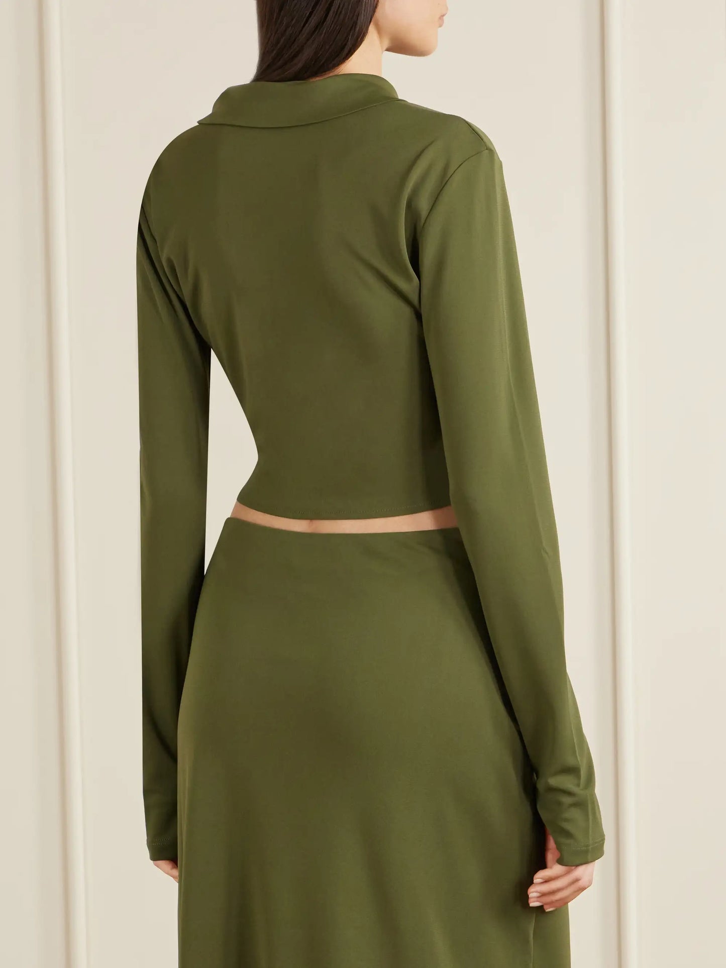 Gathered Knotted Cropped Top