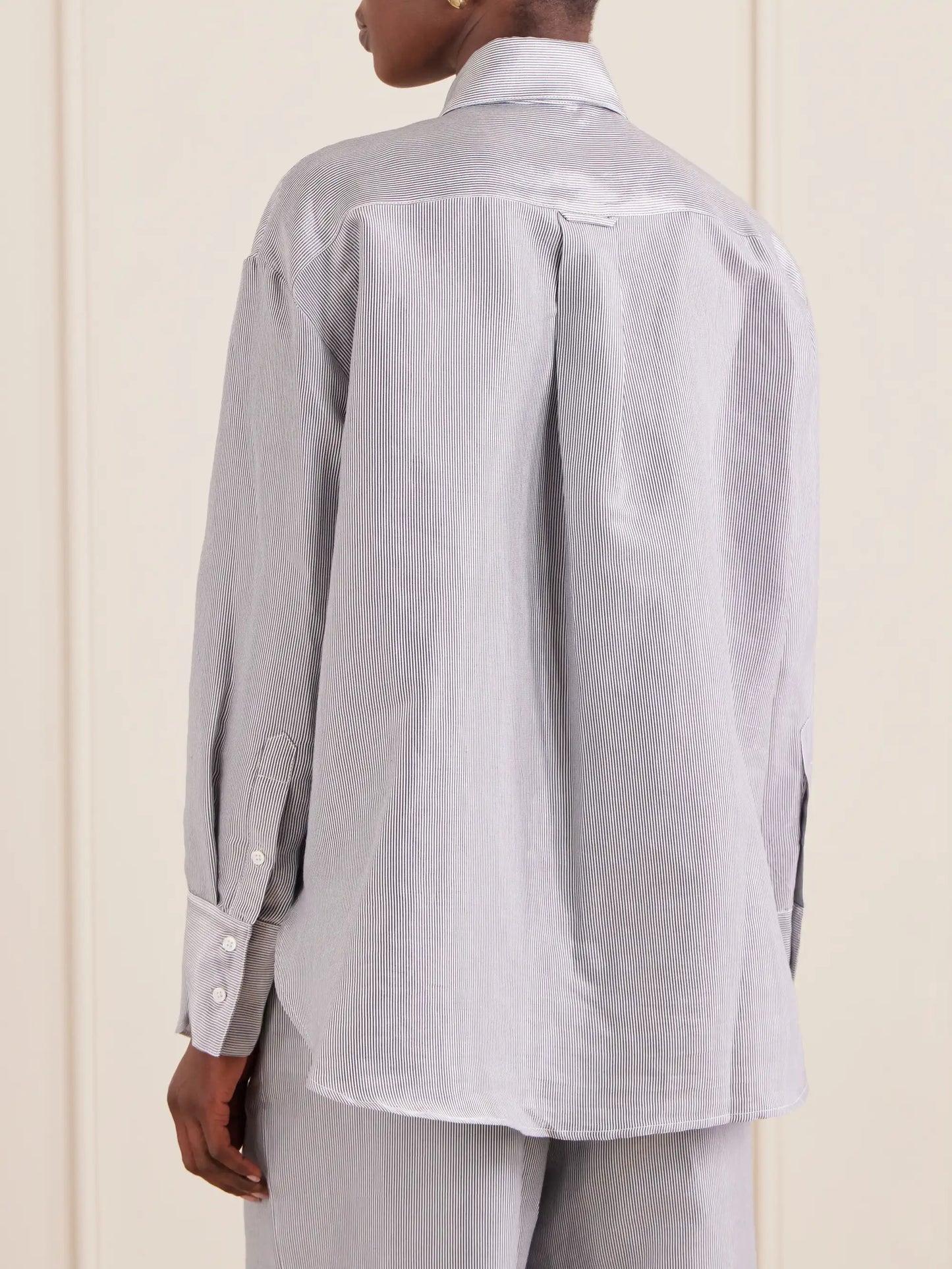 Big Joe Striped Cotton-blend Garbardine Shirt