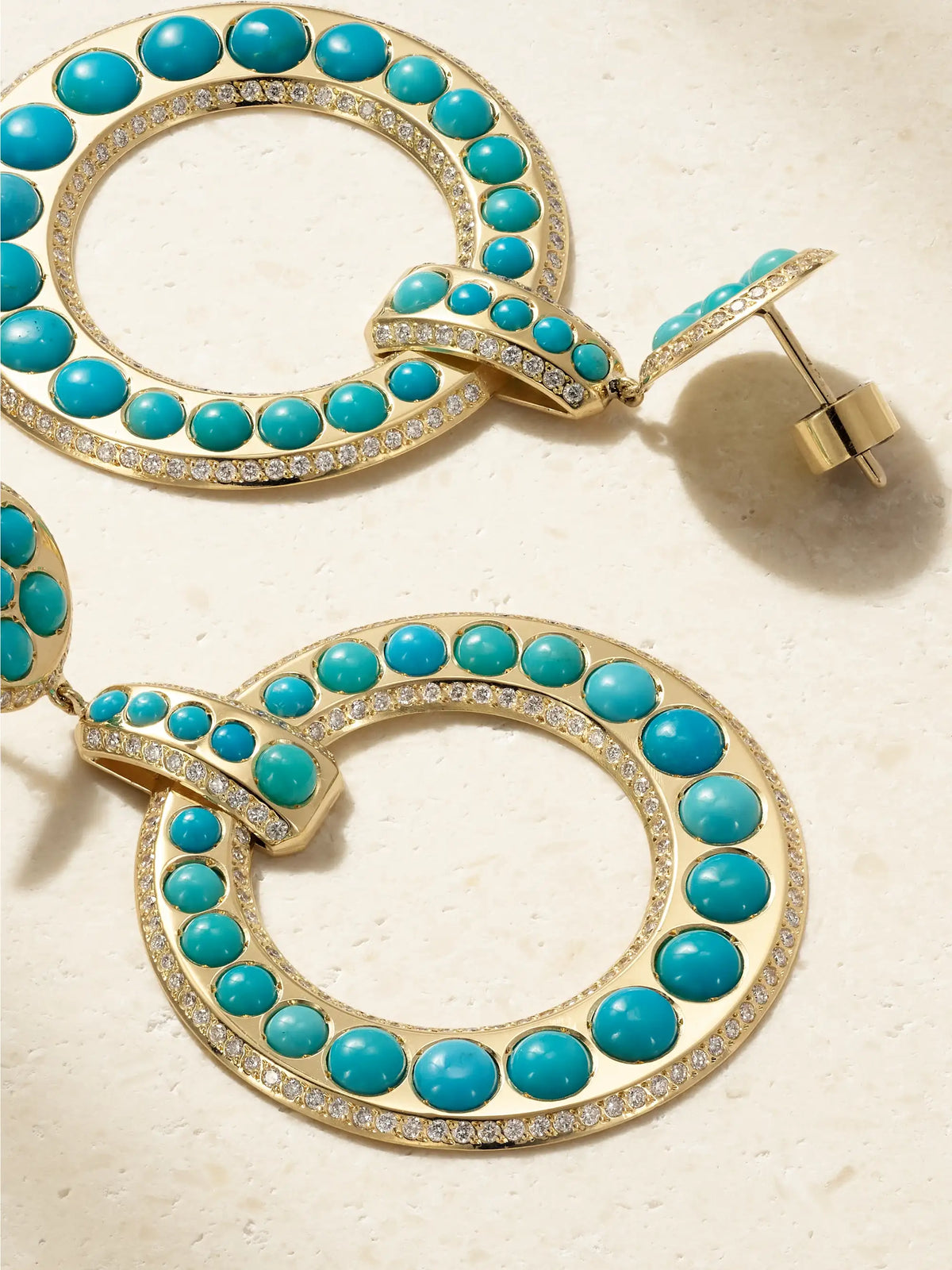 Ileana Makri 18-karat Gold Diamond And Turquoise Earrings