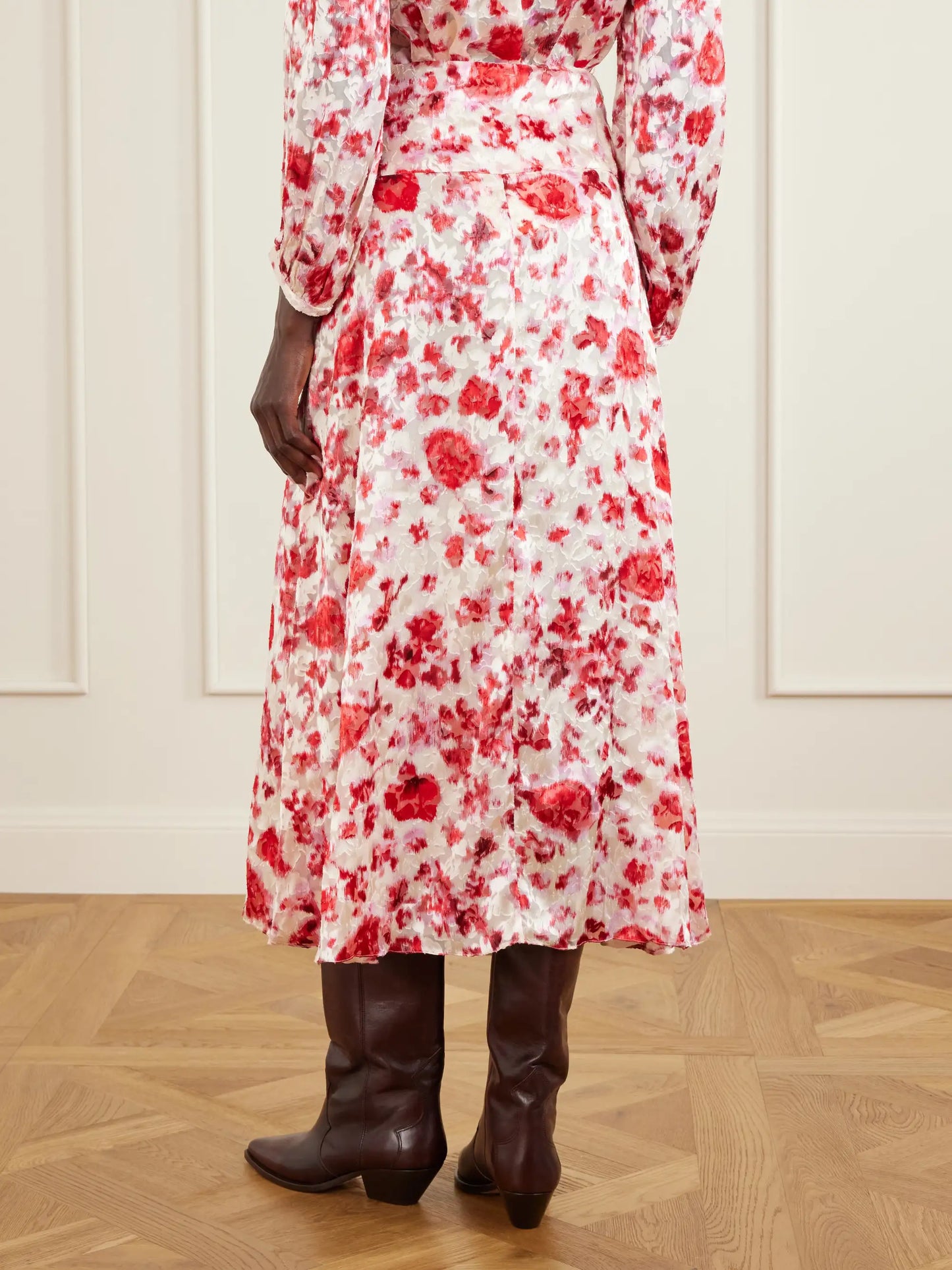 Hilza Floral-print Chiffon Midi Skirt